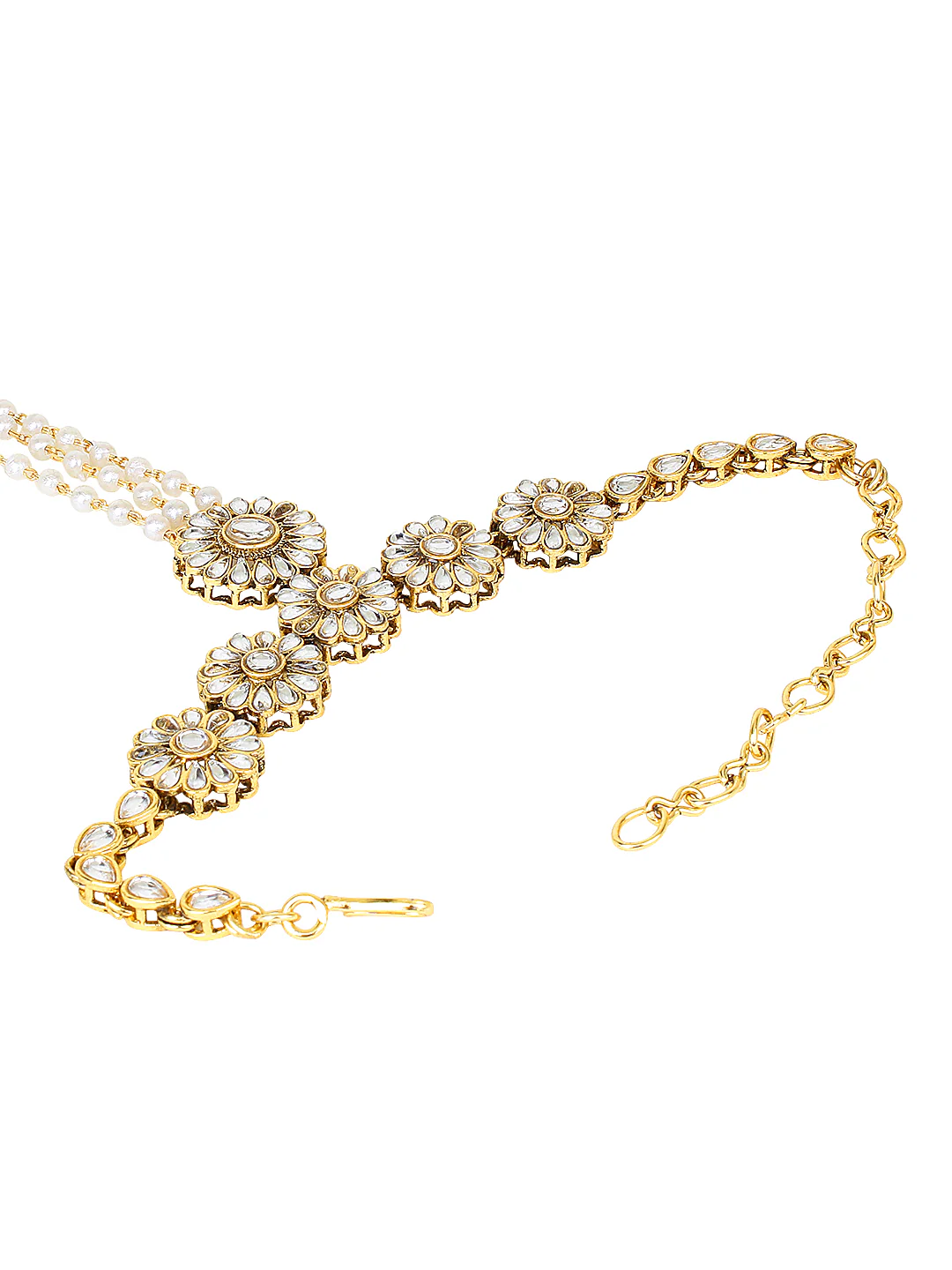 Adjustable Bridal Hand Harness with Kundan Stones by Leshya - Image 3