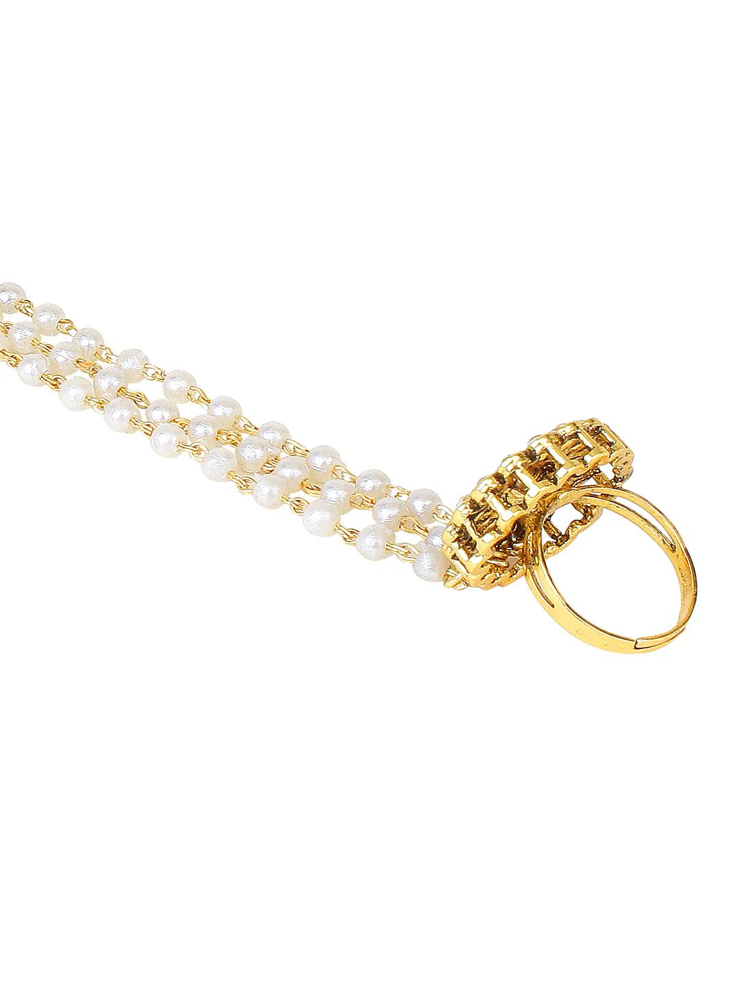Adjustable Bridal Hand Harness with Kundan Stones by Leshya - Image 4