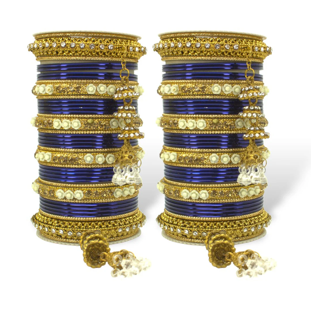 Antique Jhumki Latkan Bangle set for two hands by Leshya - Image 12