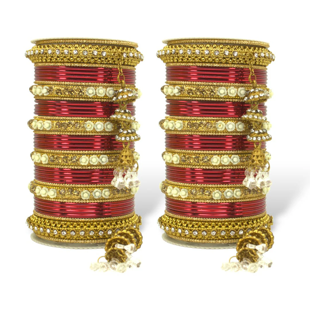 Antique Jhumki Latkan Bangle set for two hands by Leshya - Image 14