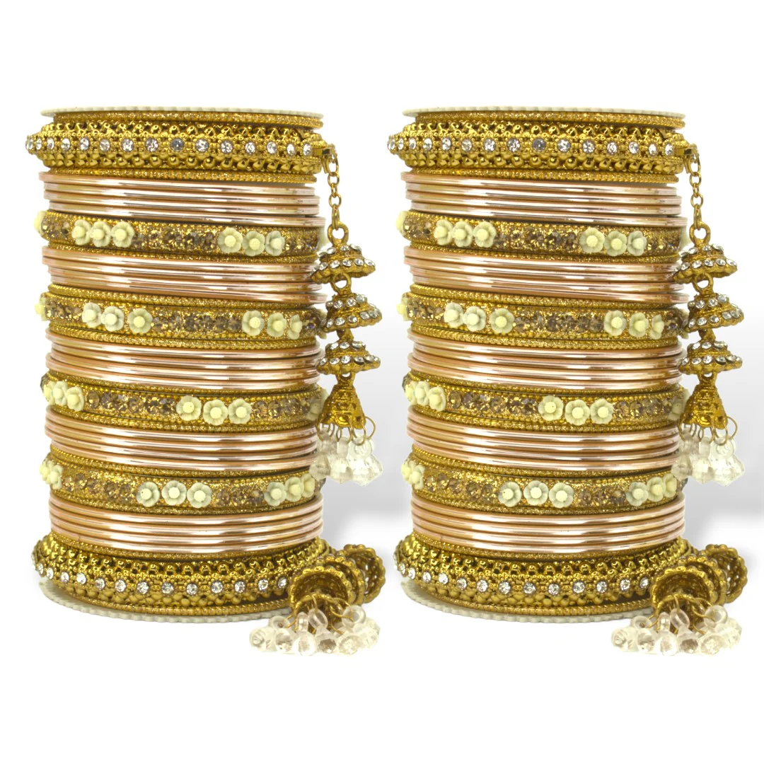 Antique Jhumki Latkan Bangle set for two hands by Leshya - Image 10