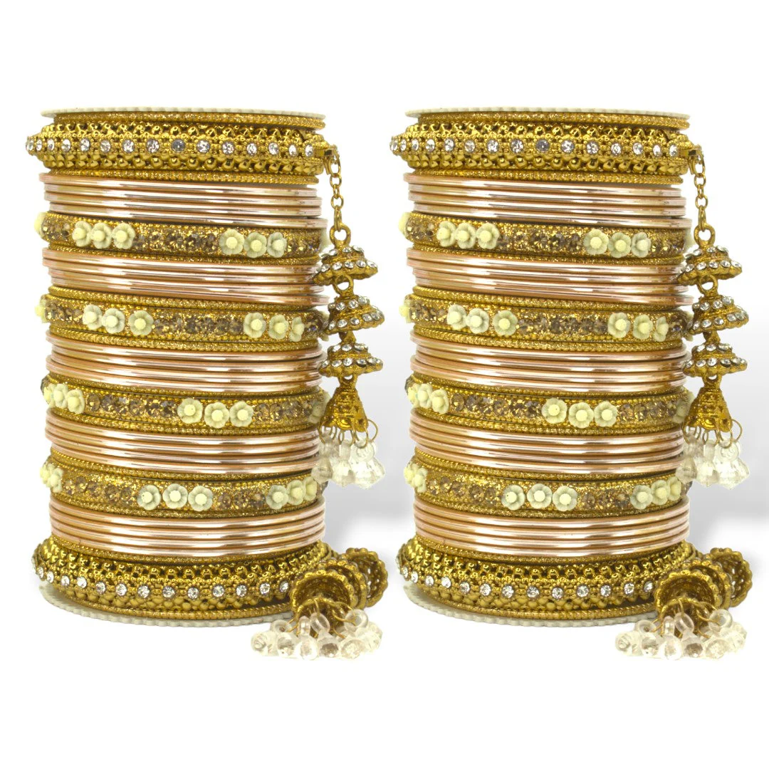 Antique Jhumki Latkan Bangle set for two hands by Leshya - Image 5