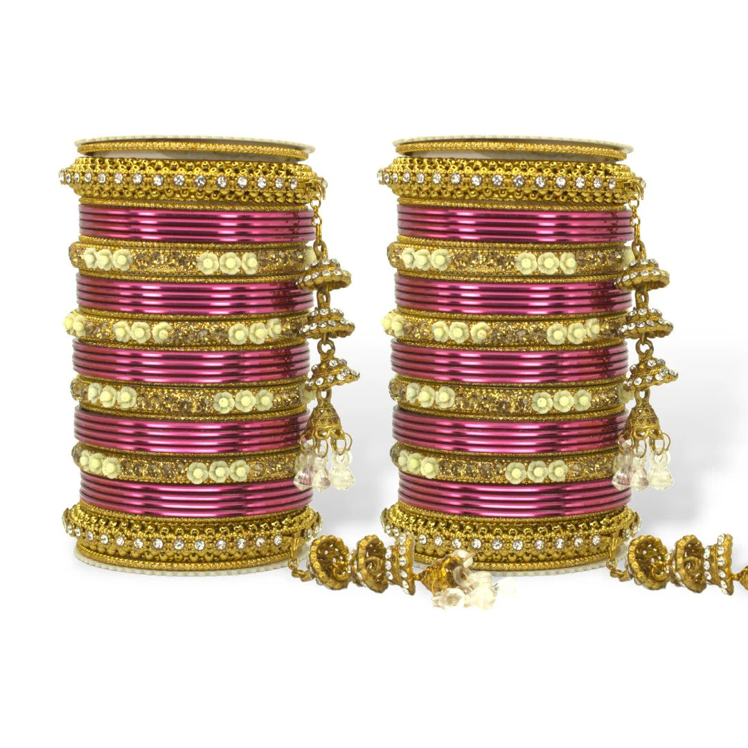 Antique Jhumki Latkan Bangle set for two hands by Leshya - Image 15
