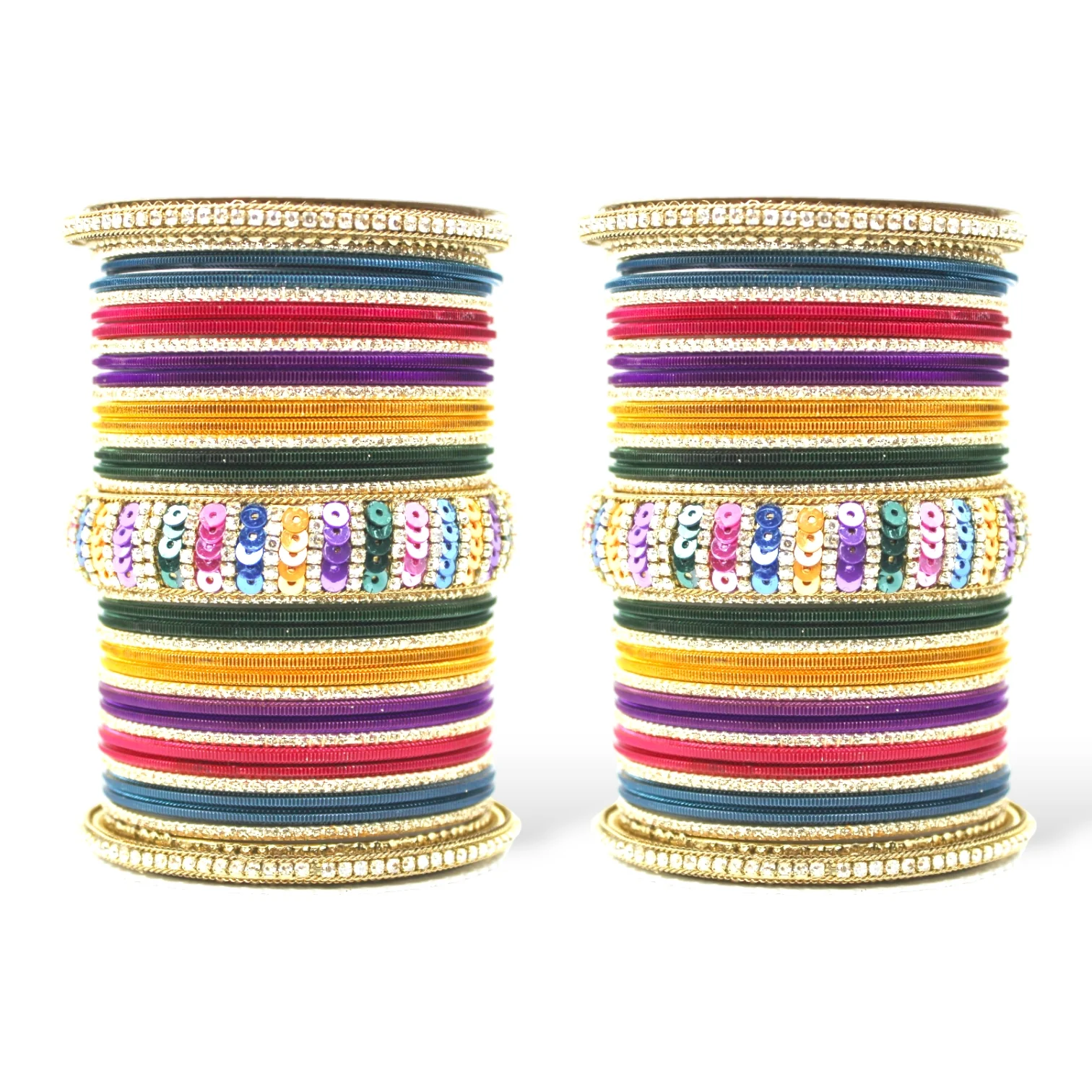 Beautiful Partywear Bangle set with Sequence Work - Image 3