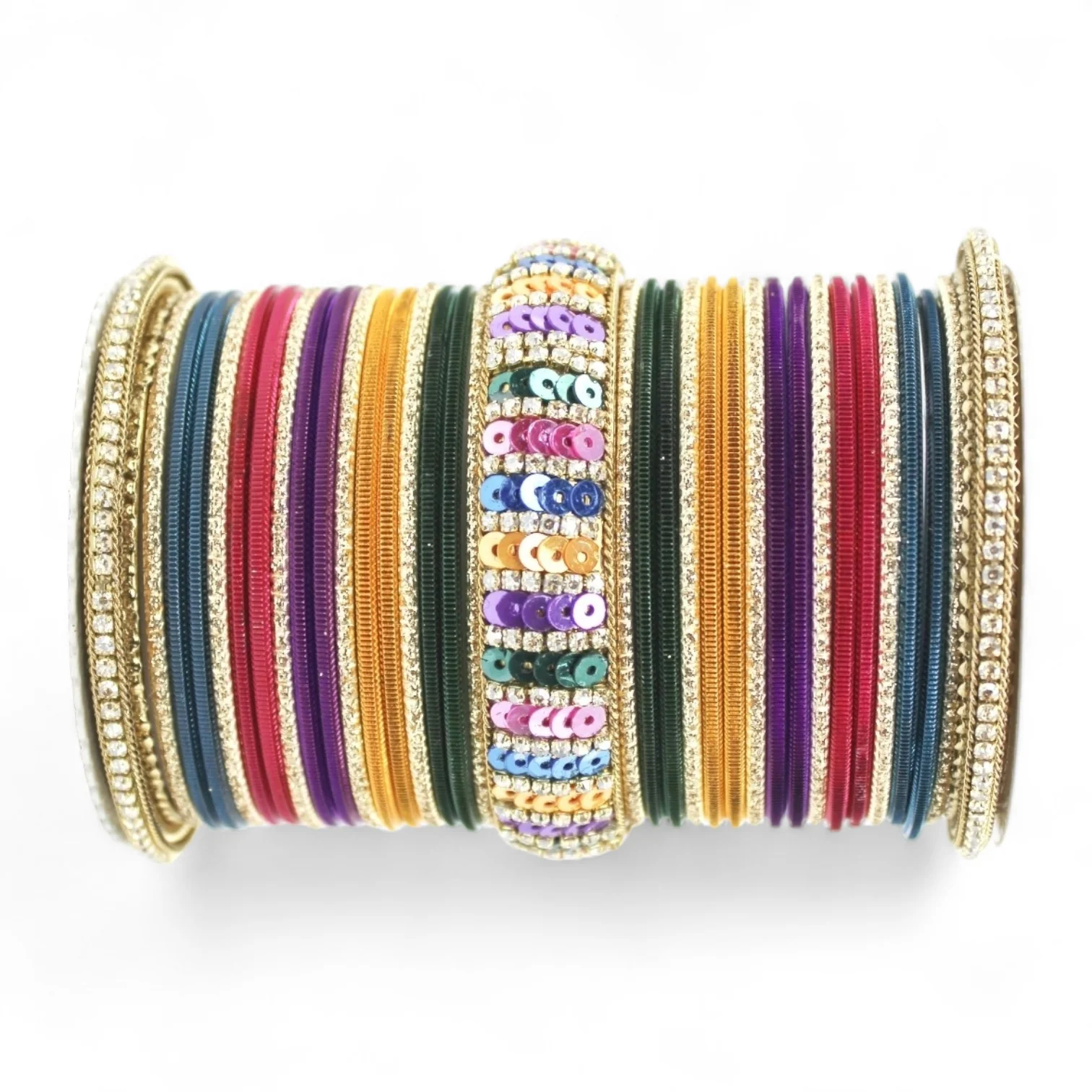 Beautiful Partywear Bangle set with Sequence Work - Image 4