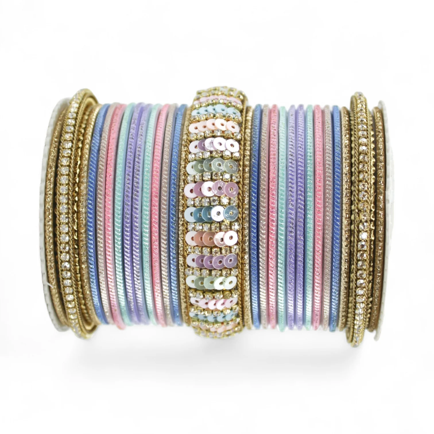 Beautiful Partywear Bangle set with Sequence Work - Image 7