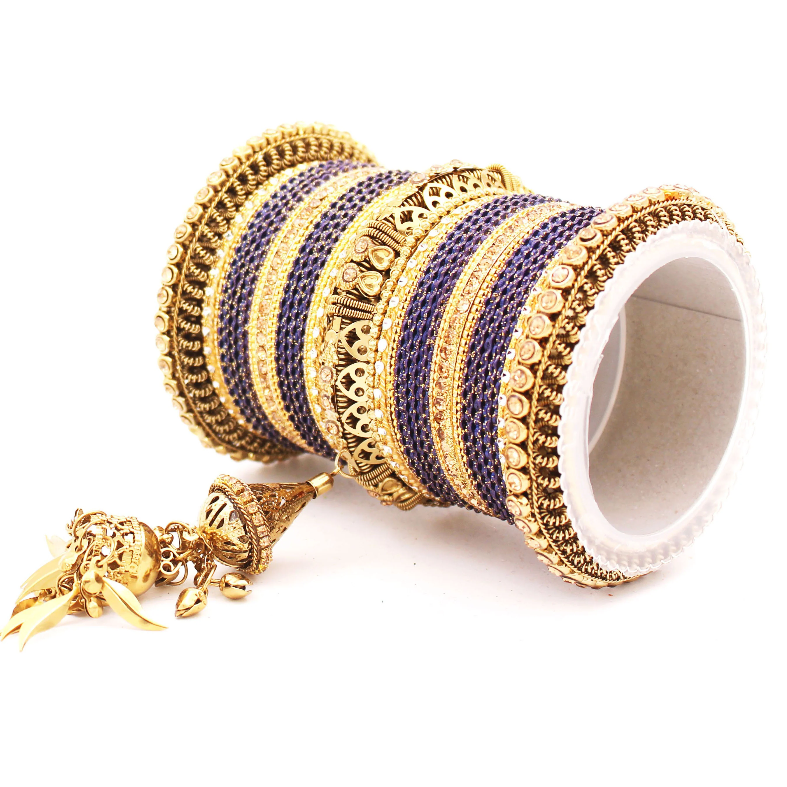 Antique Jhumki Latkan Bangle set for Women by Leshya - Image 15