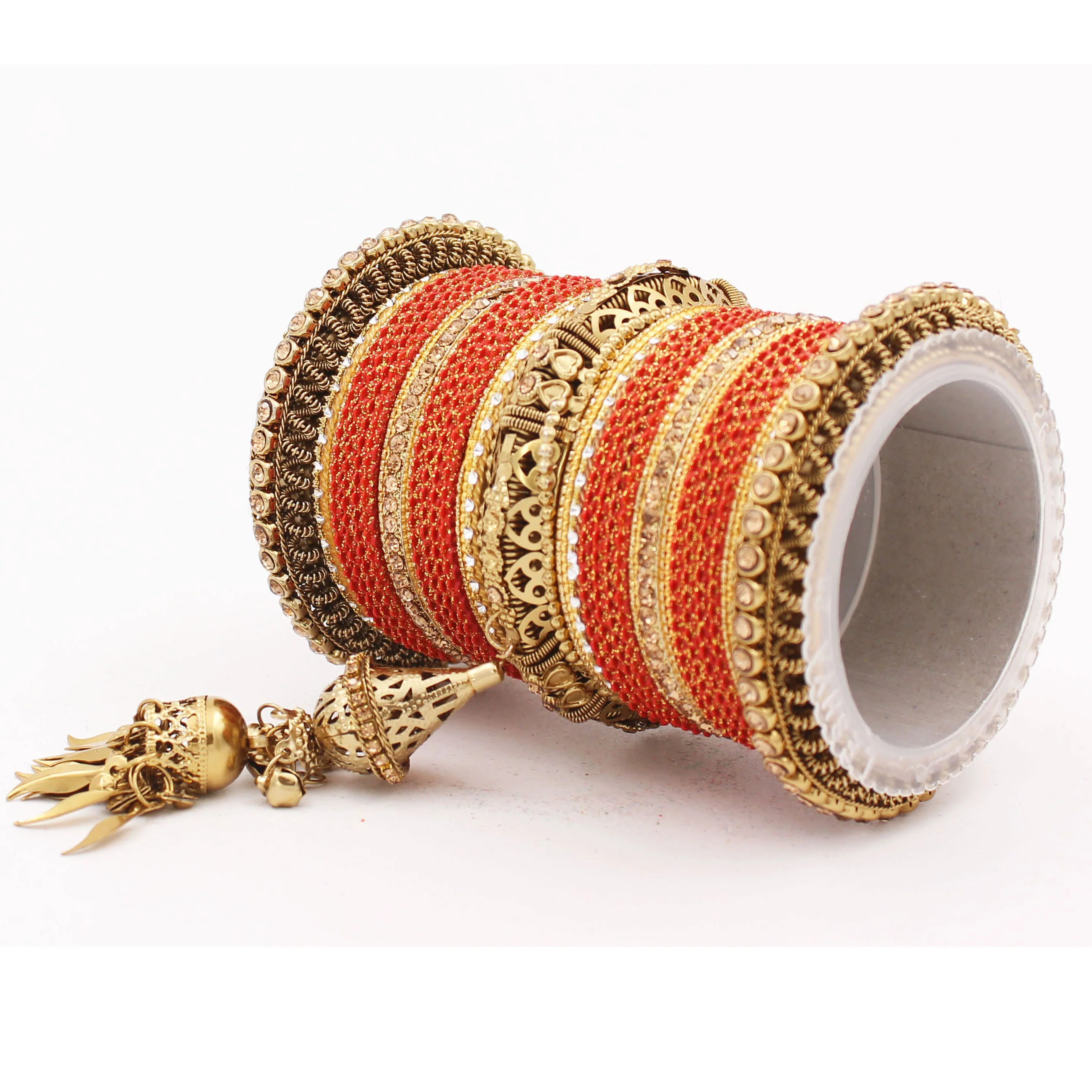 Antique Jhumki Latkan Bangle set for Women by Leshya - Image 18