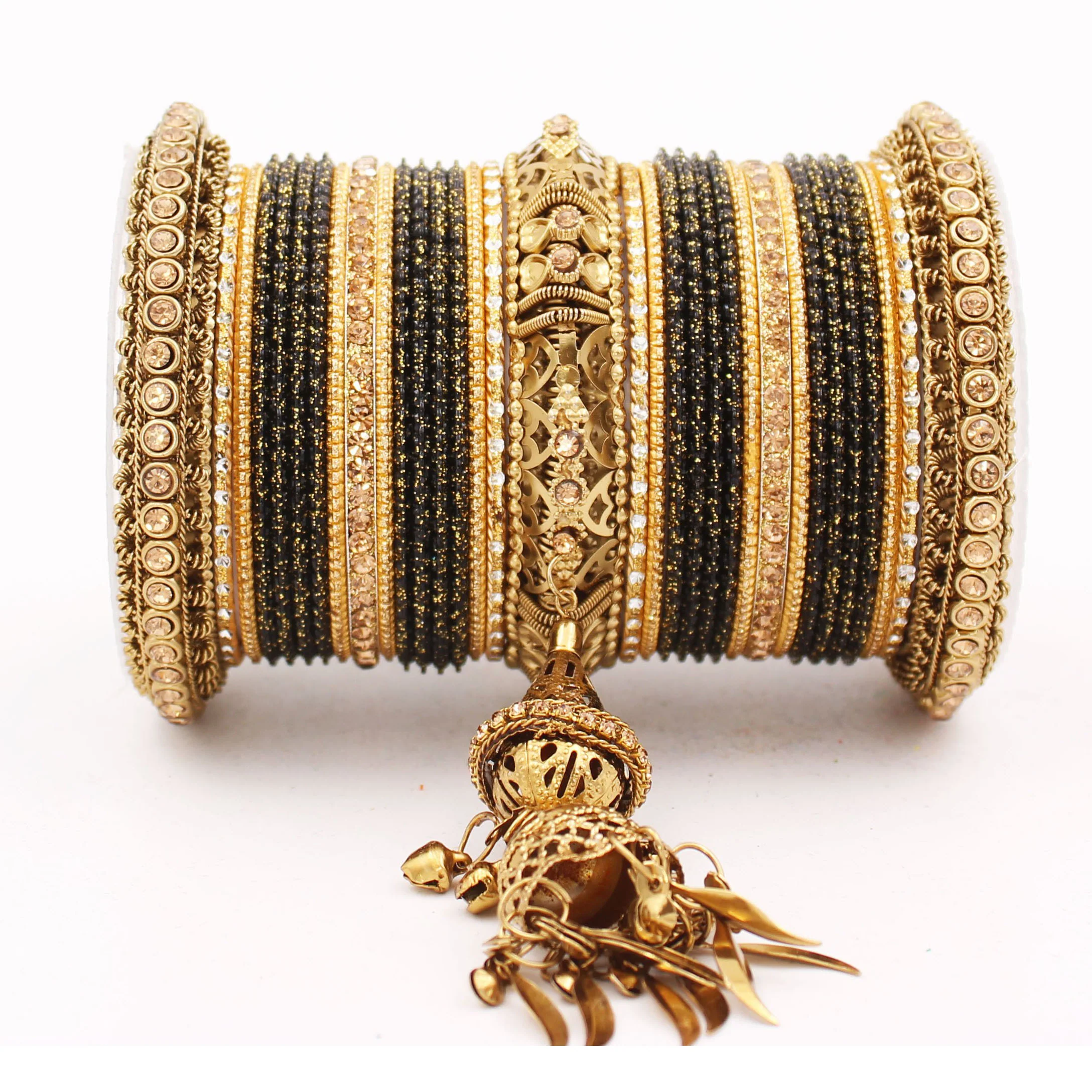 Antique Jhumki Latkan Bangle set for Women by Leshya - Image 2