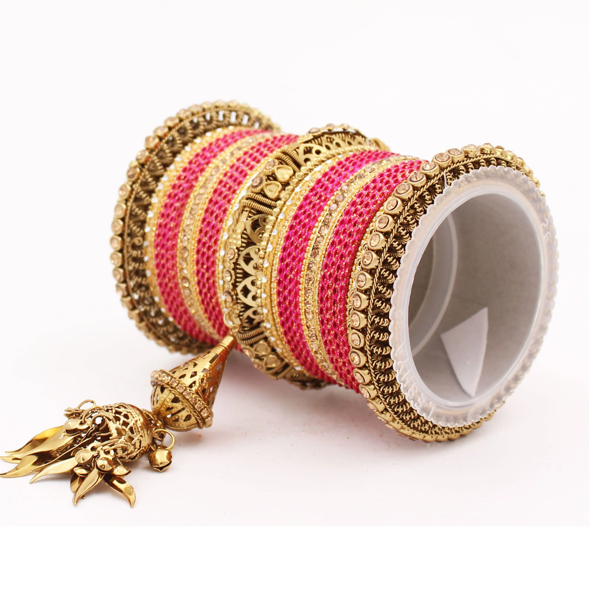 Antique Jhumki Latkan Bangle set for Women by Leshya - Image 21