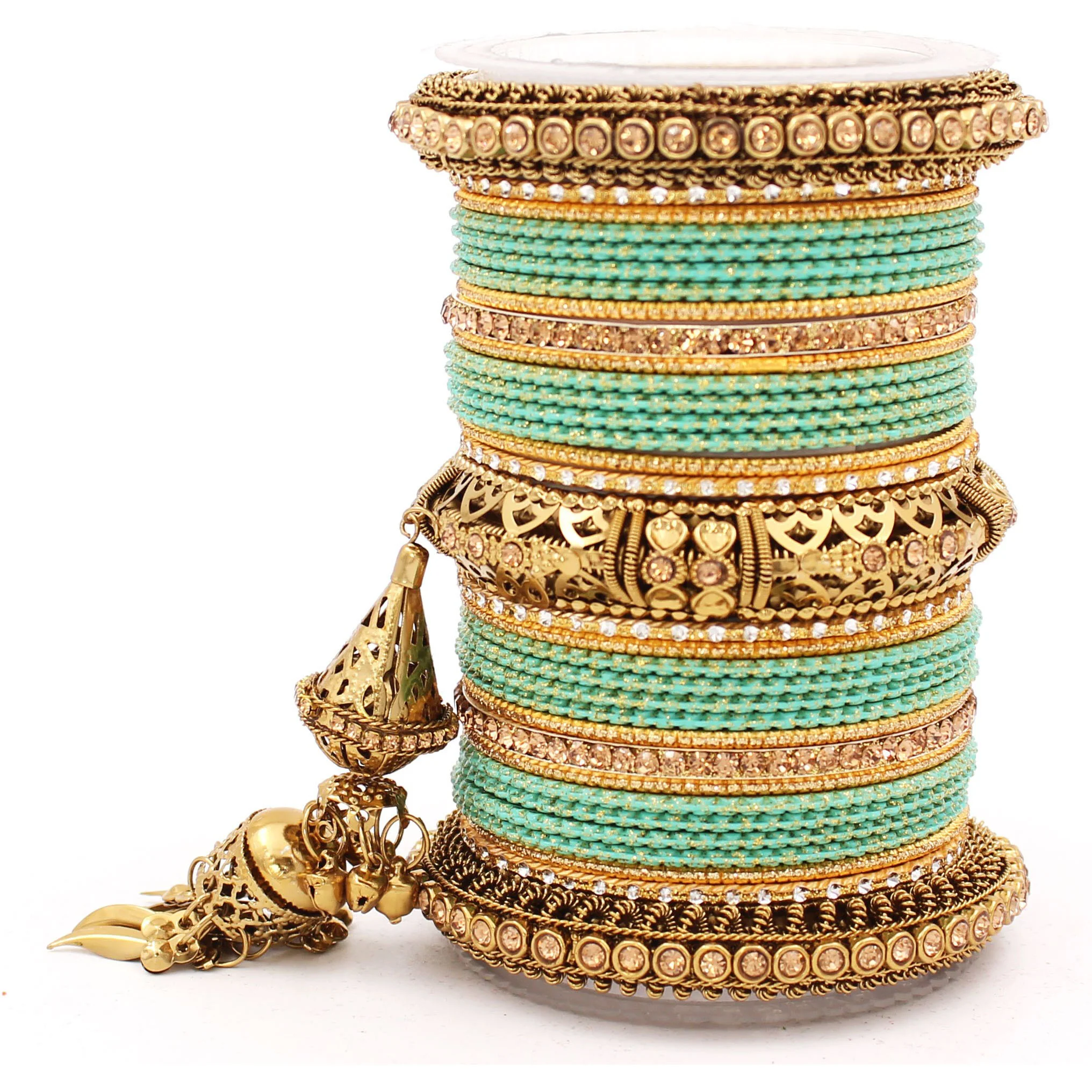 Antique Jhumki Latkan Bangle set for Women by Leshya - Image 22