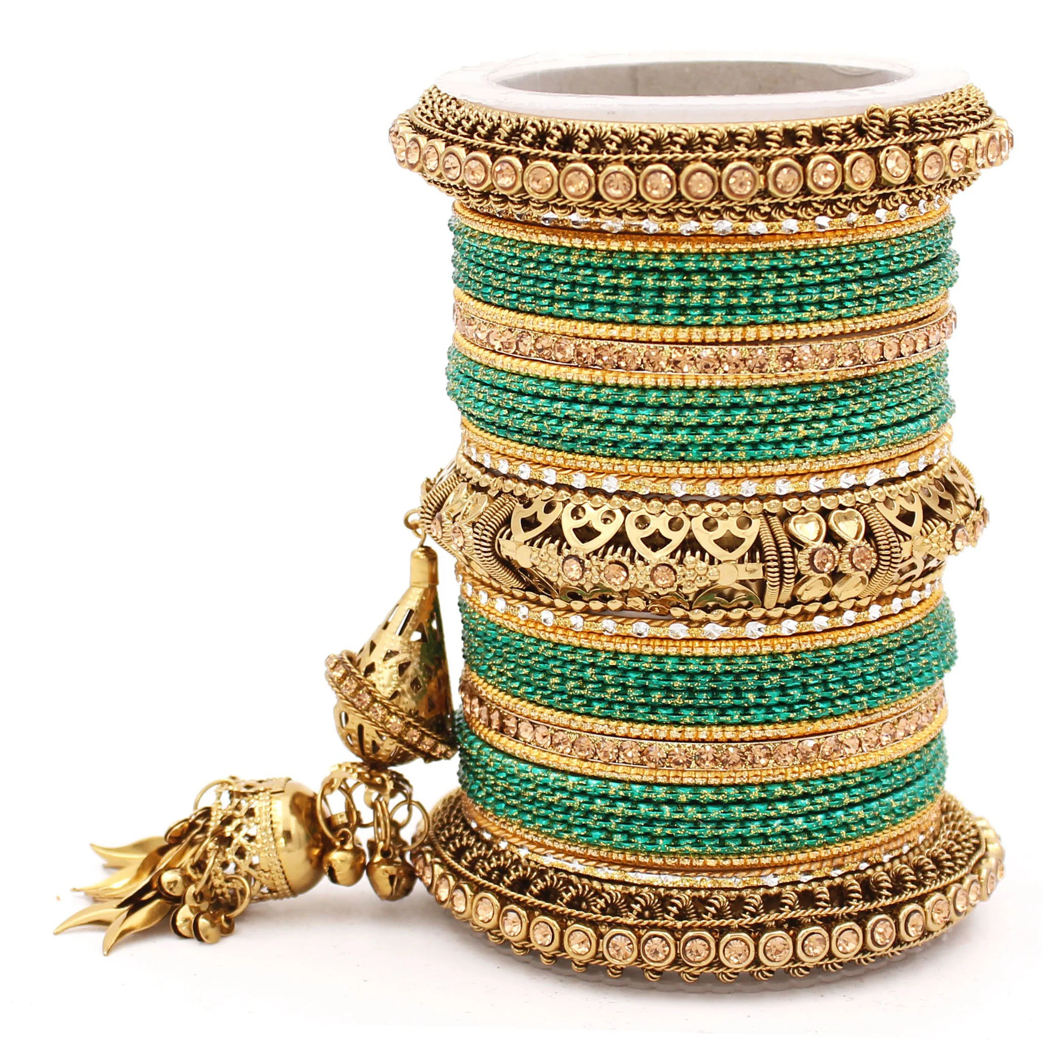 Antique Jhumki Latkan Bangle set for Women by Leshya - Image 25