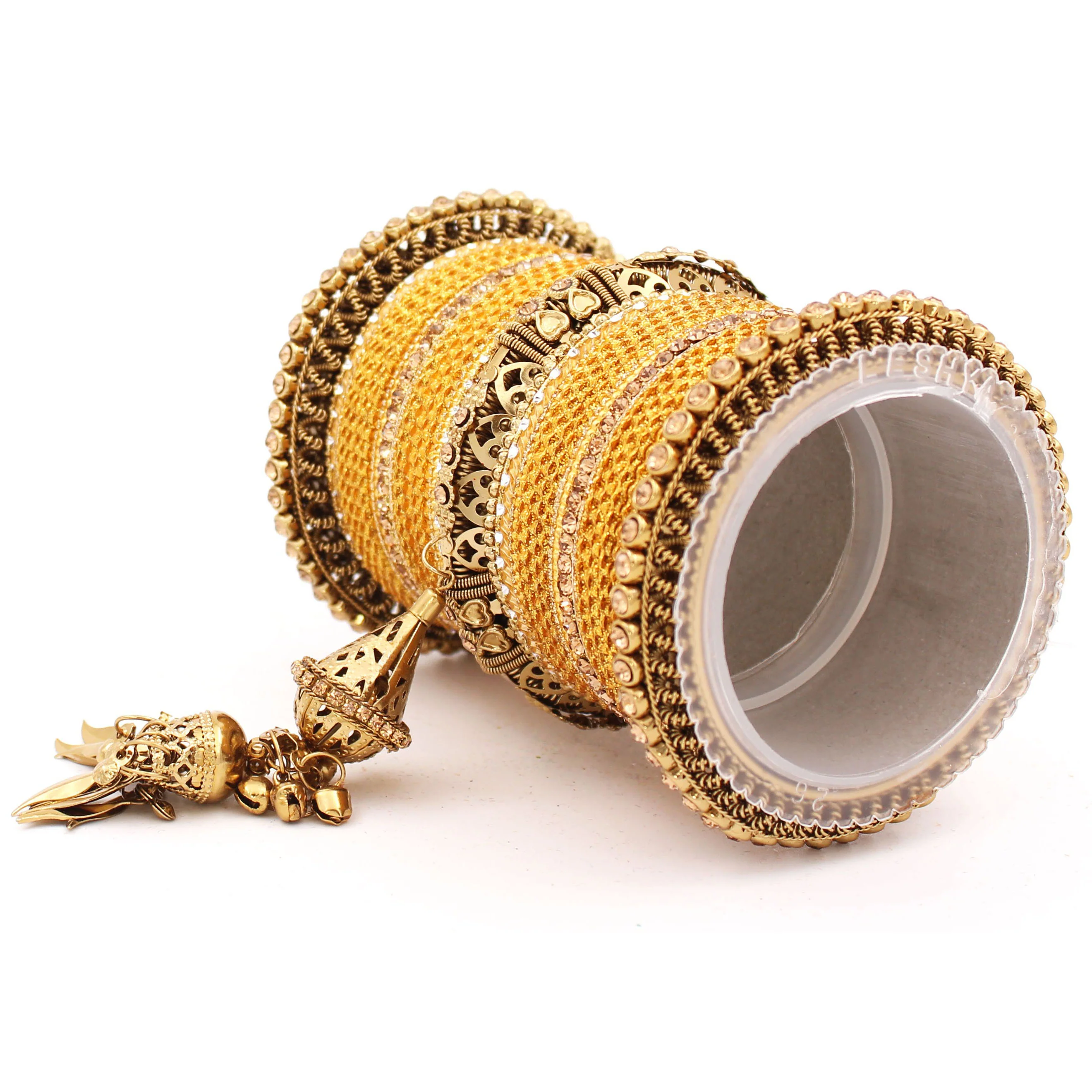 Antique Jhumki Latkan Bangle set for Women by Leshya - Image 35