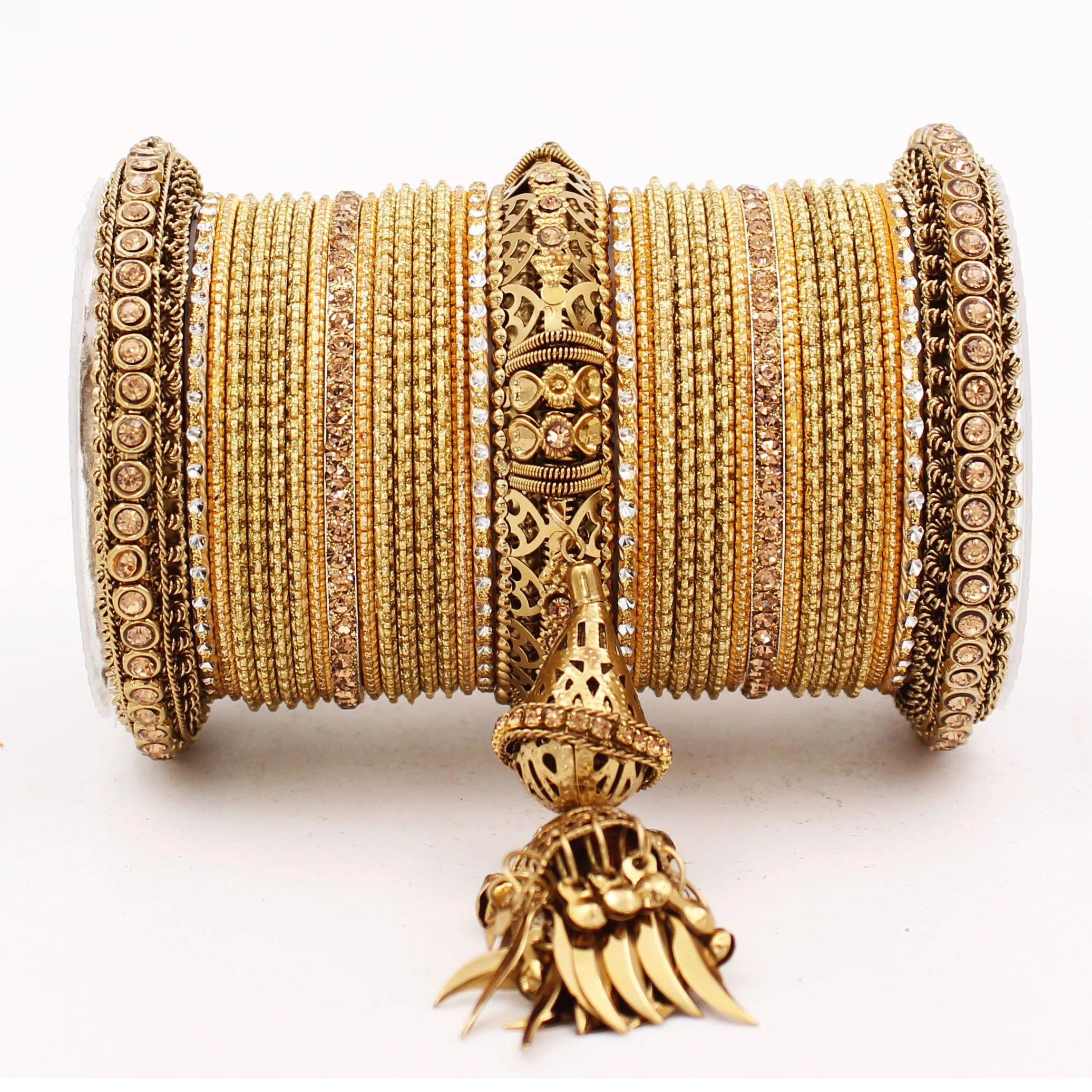 Antique Jhumki Latkan Bangle set for Women by Leshya - Image 8