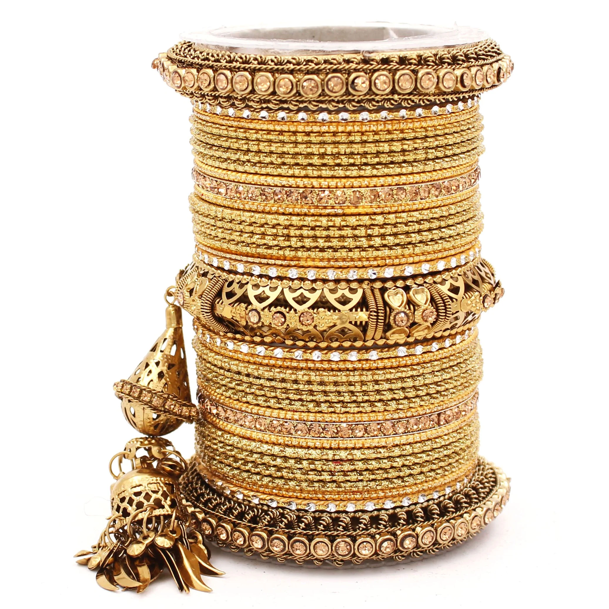 Antique Jhumki Latkan Bangle set for Women by Leshya - Image 10