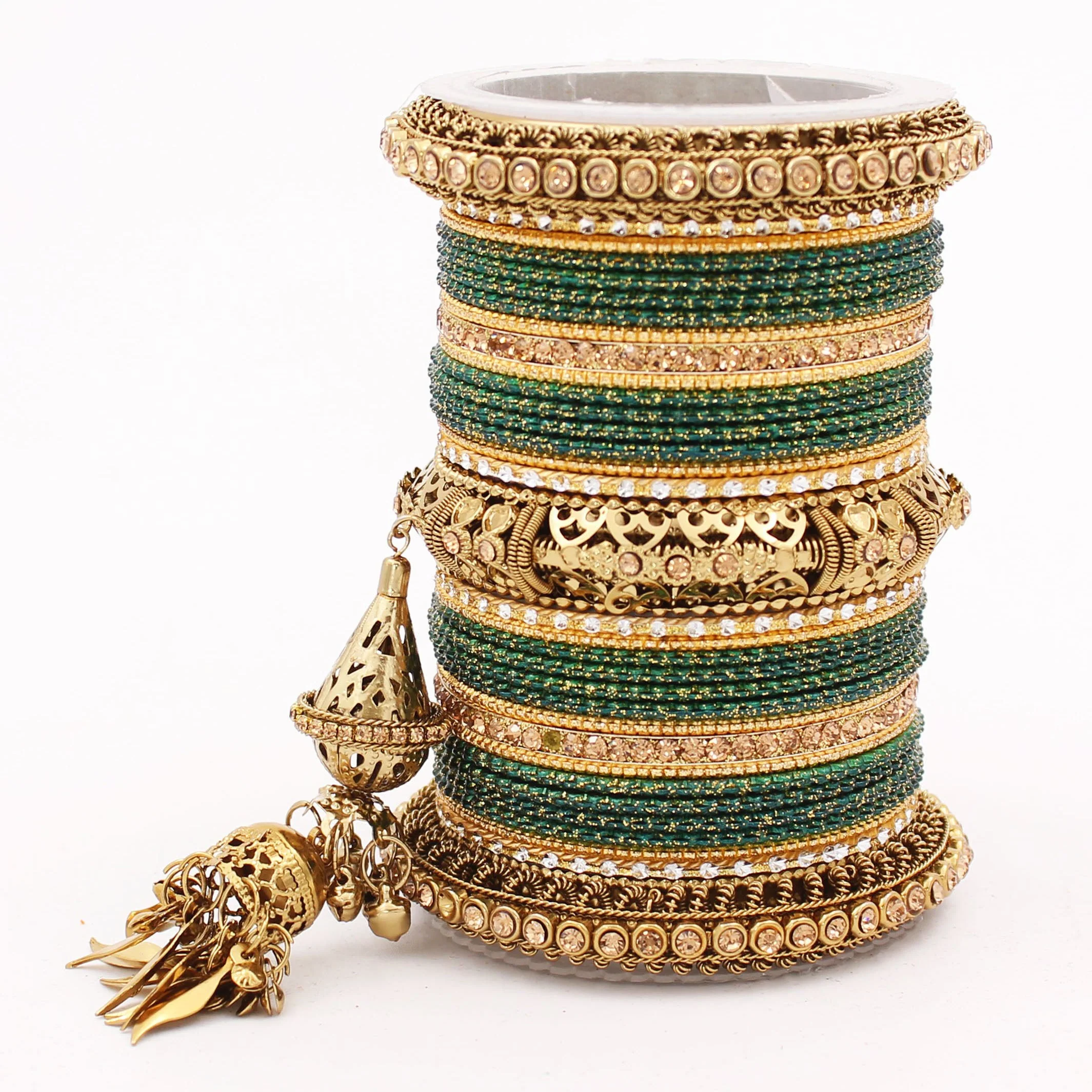 Antique Jhumki Latkan Bangle set for Women by Leshya - Image 13