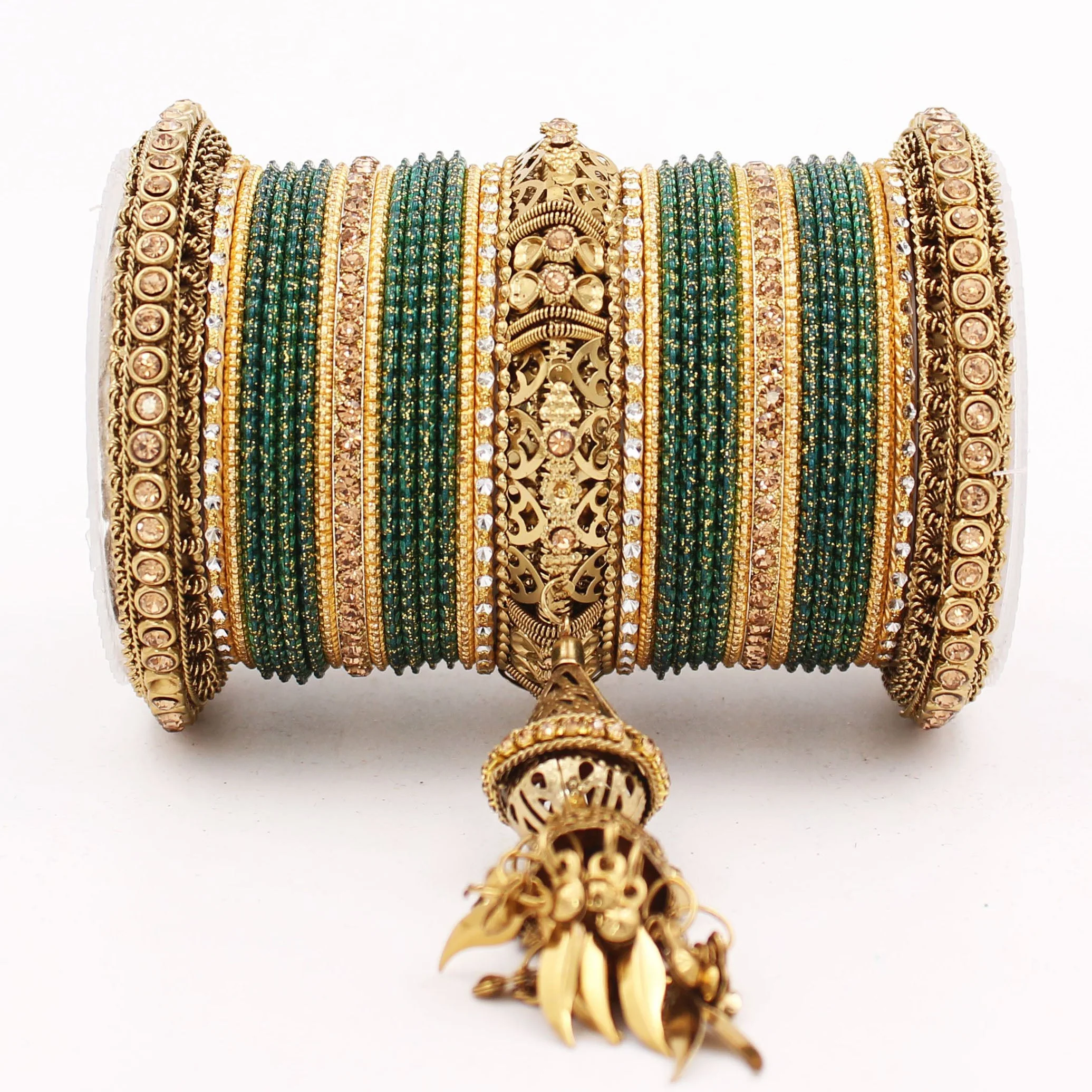Antique Jhumki Latkan Bangle set for Women by Leshya - Image 14