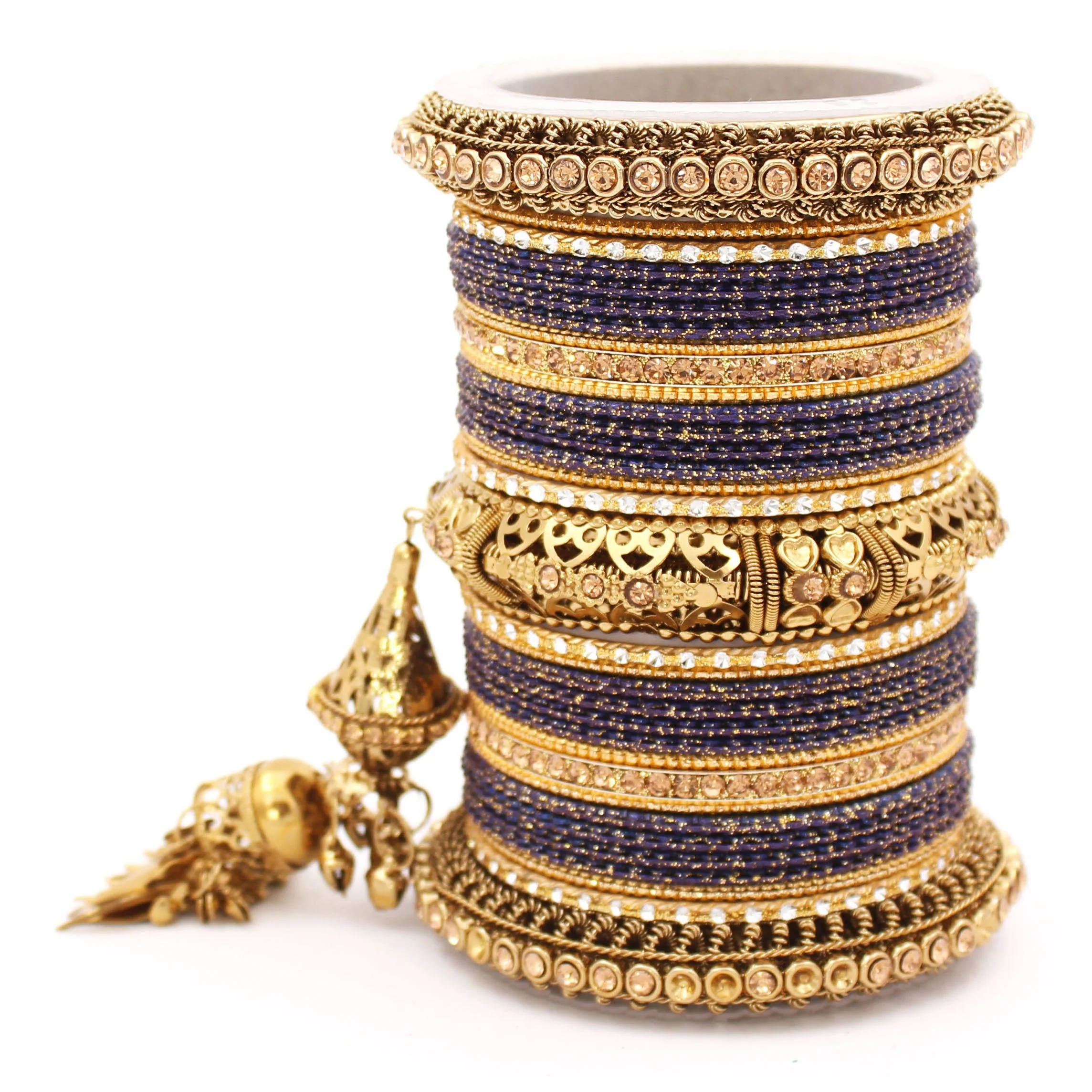 Antique Jhumki Latkan Bangle set for Women by Leshya - Image 16