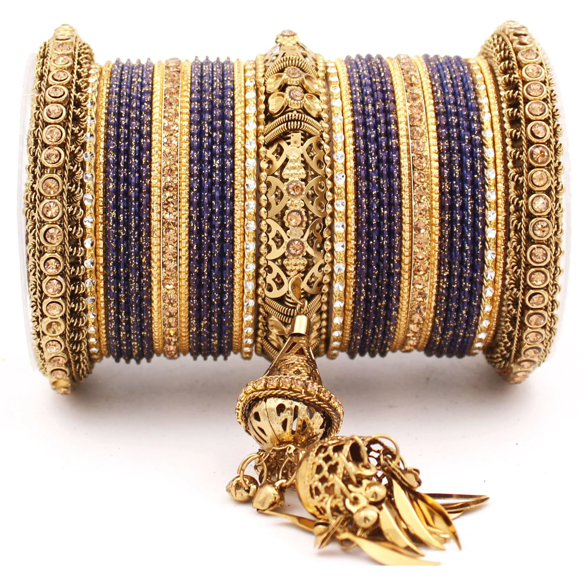 Antique Jhumki Latkan Bangle set for Women by Leshya - Image 17