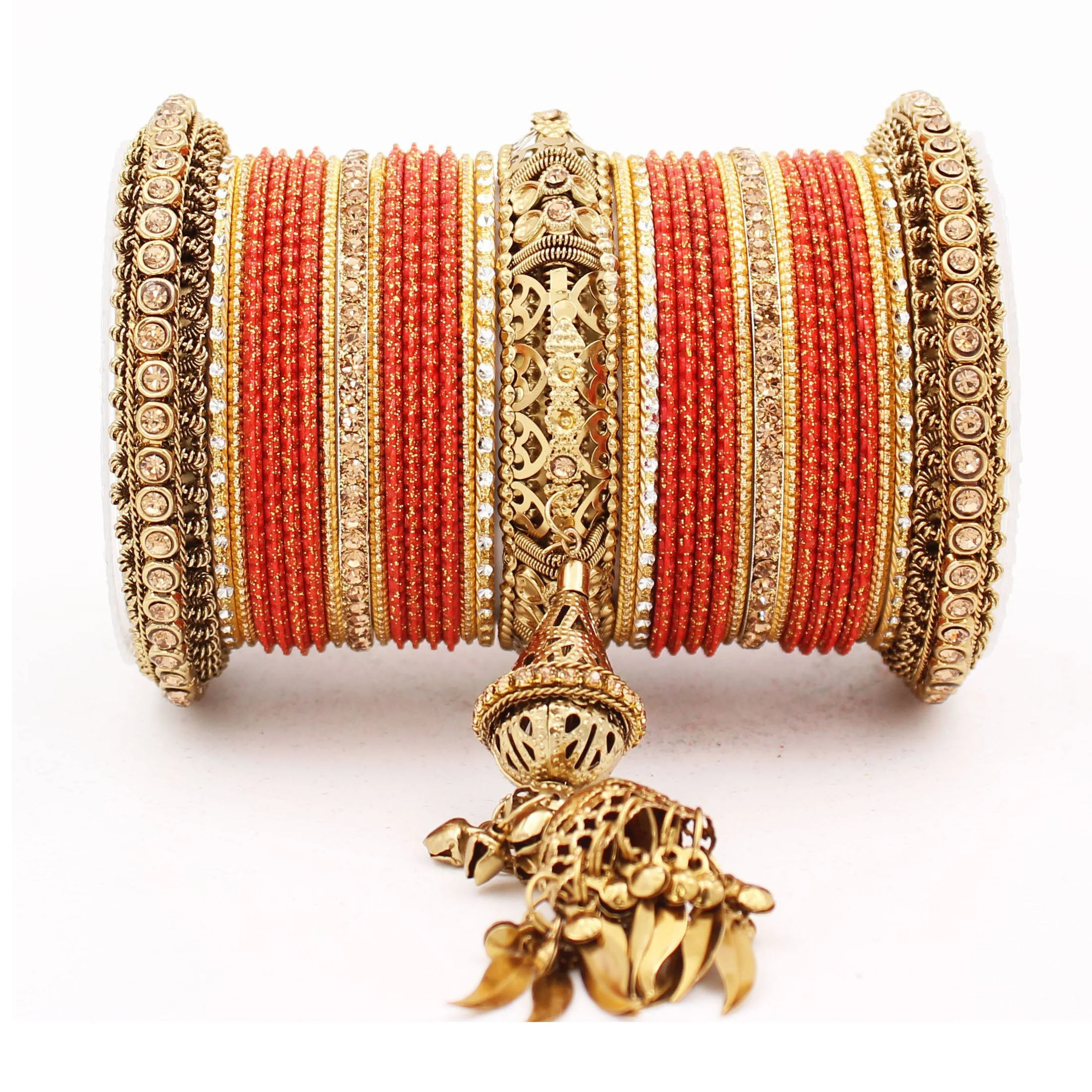 Antique Jhumki Latkan Bangle set for Women by Leshya - Image 20