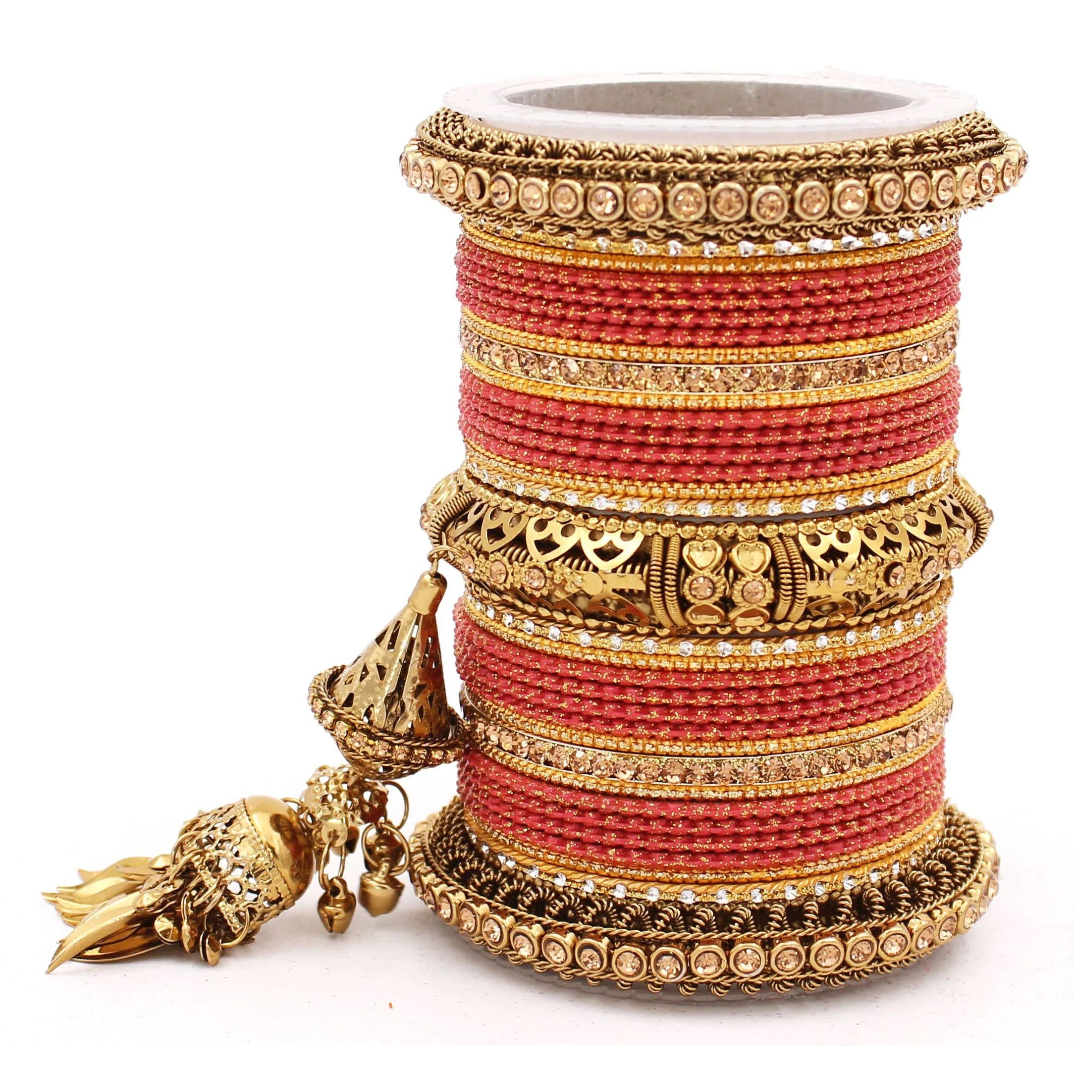 Antique Jhumki Latkan Bangle set for Women by Leshya - Image 28