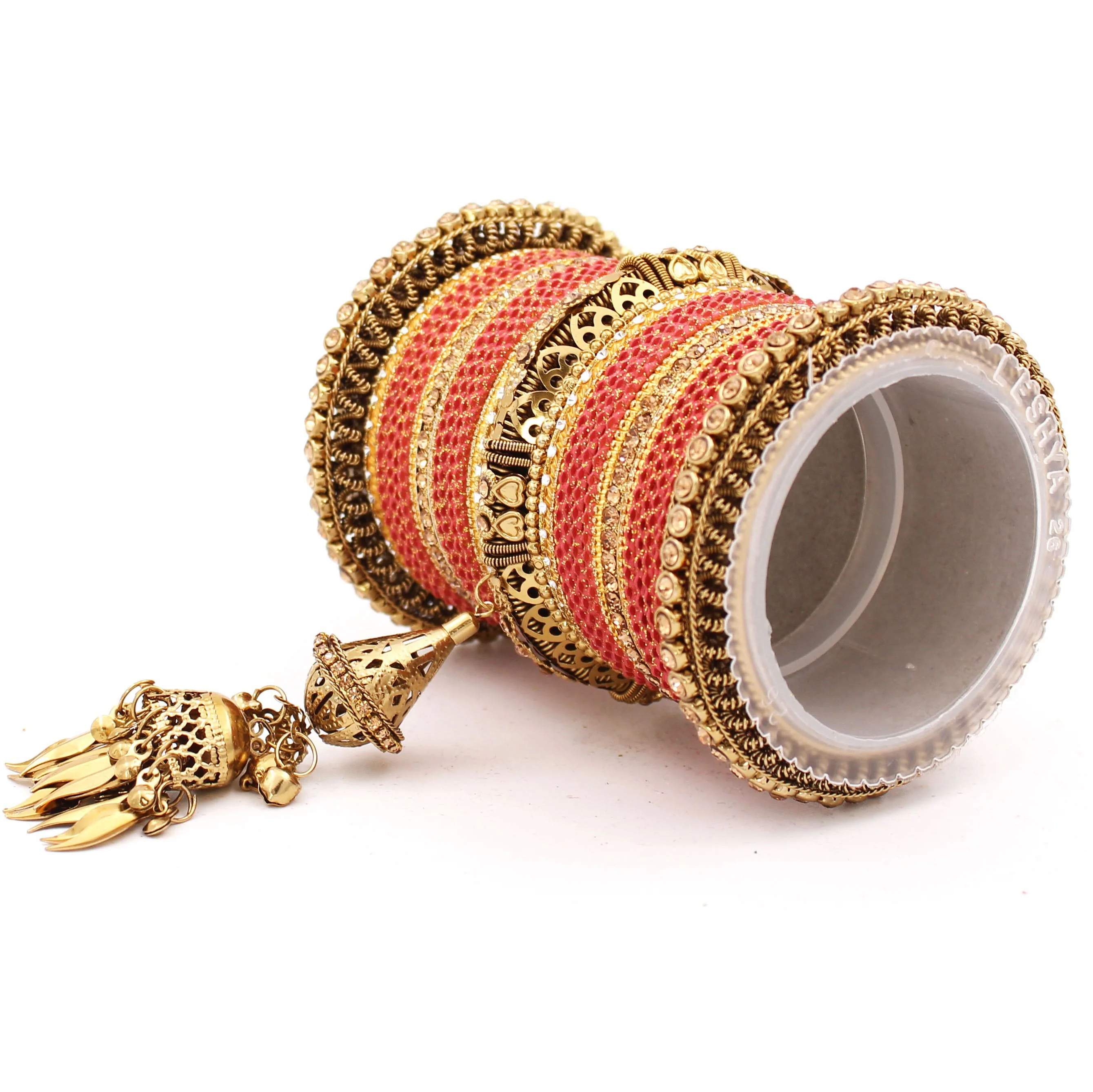 Antique Jhumki Latkan Bangle set for Women by Leshya - Image 30