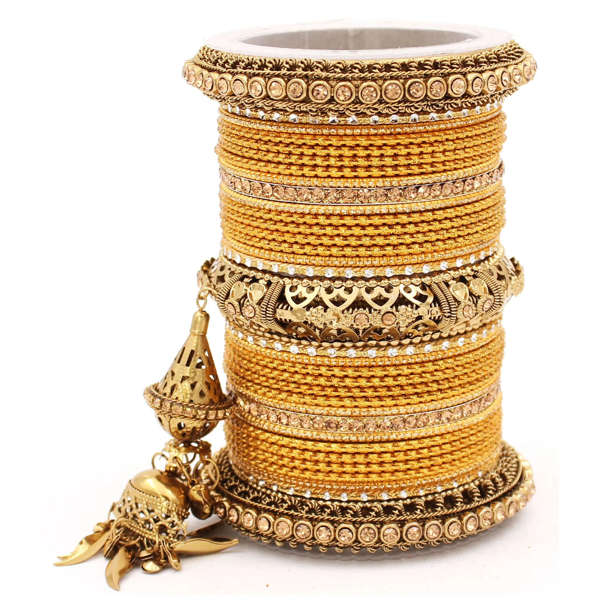 Antique Jhumki Latkan Bangle set for Women by Leshya - Image 34
