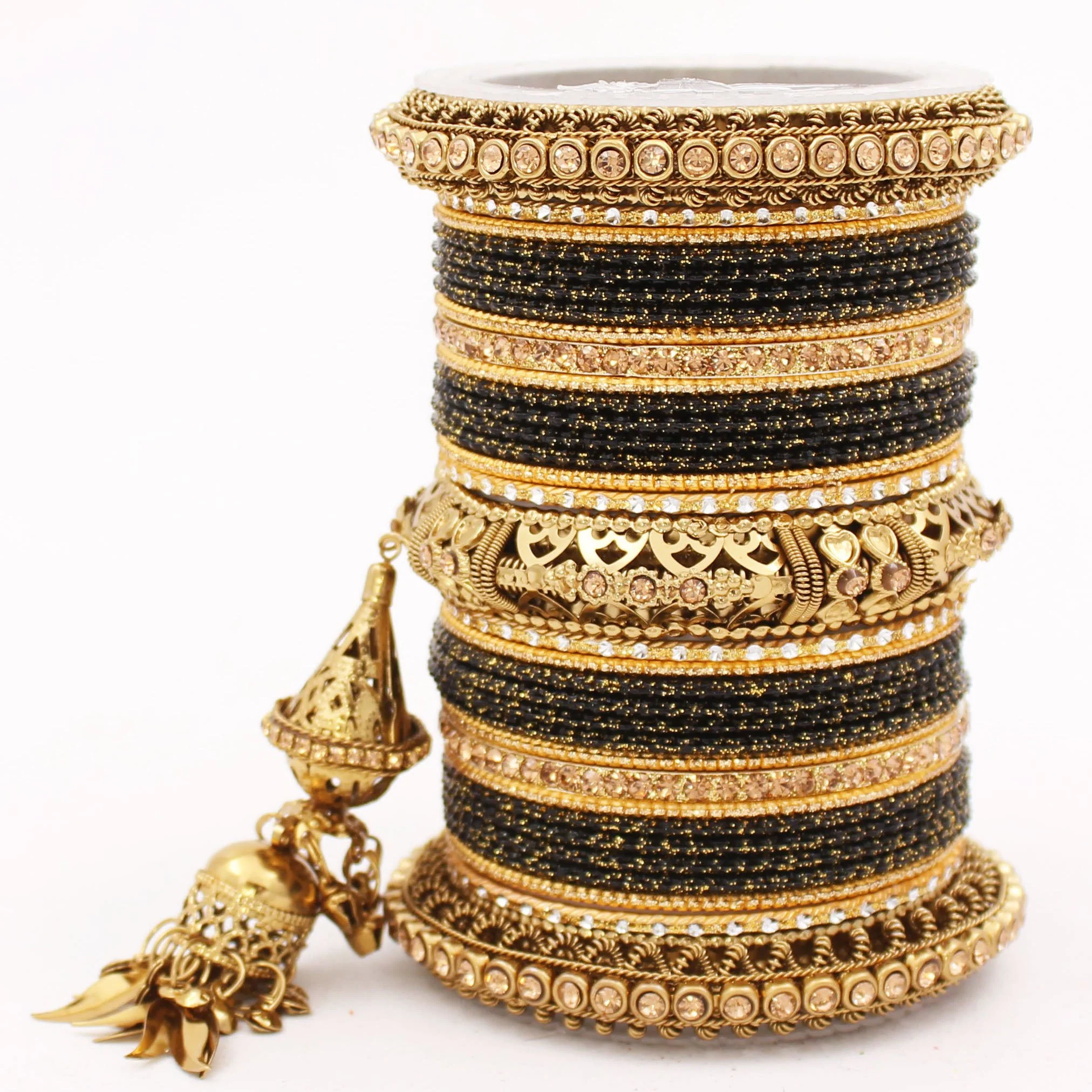 Antique Jhumki Latkan Bangle set for Women by Leshya - Image 4