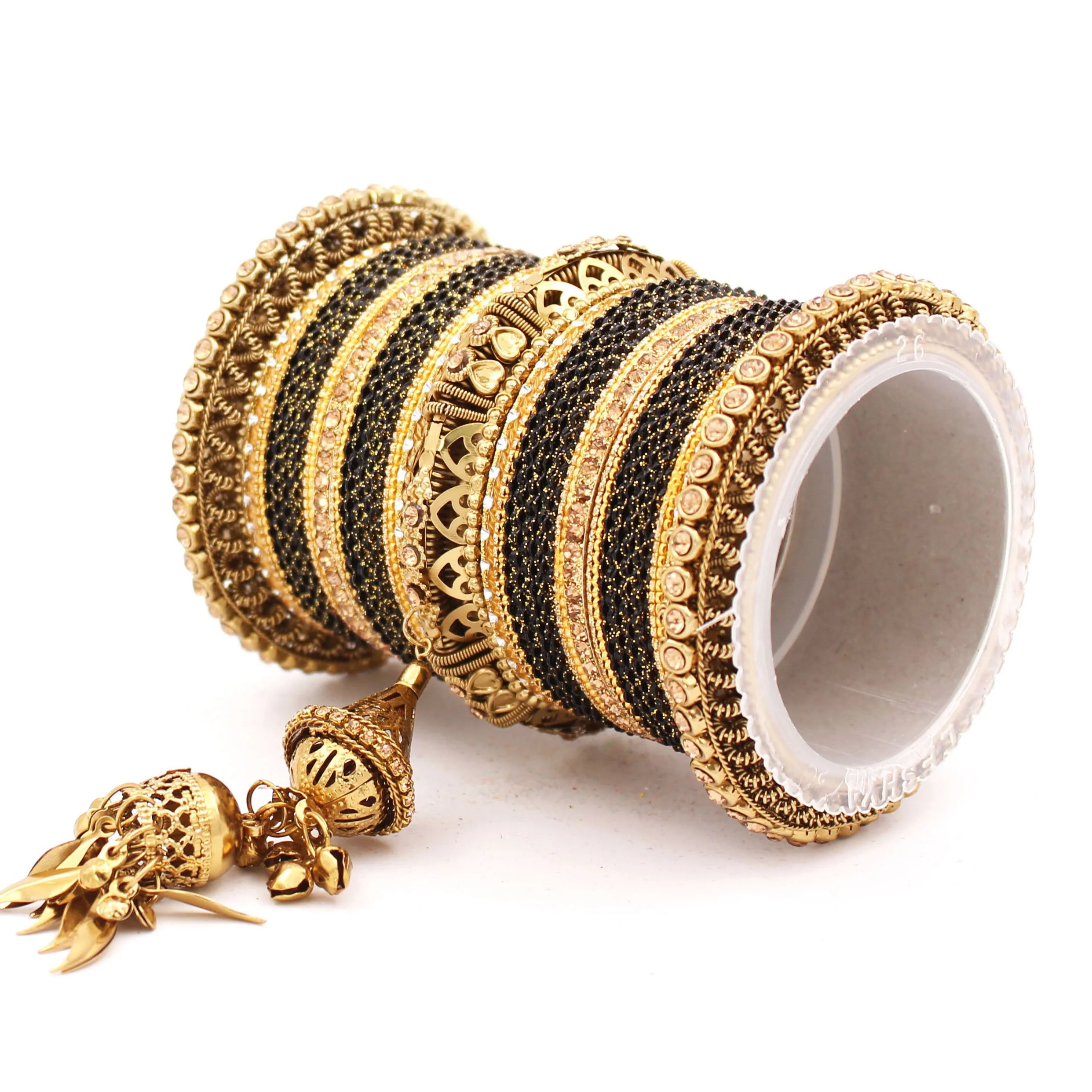 Antique Jhumki Latkan Bangle set for Women by Leshya - Image 6