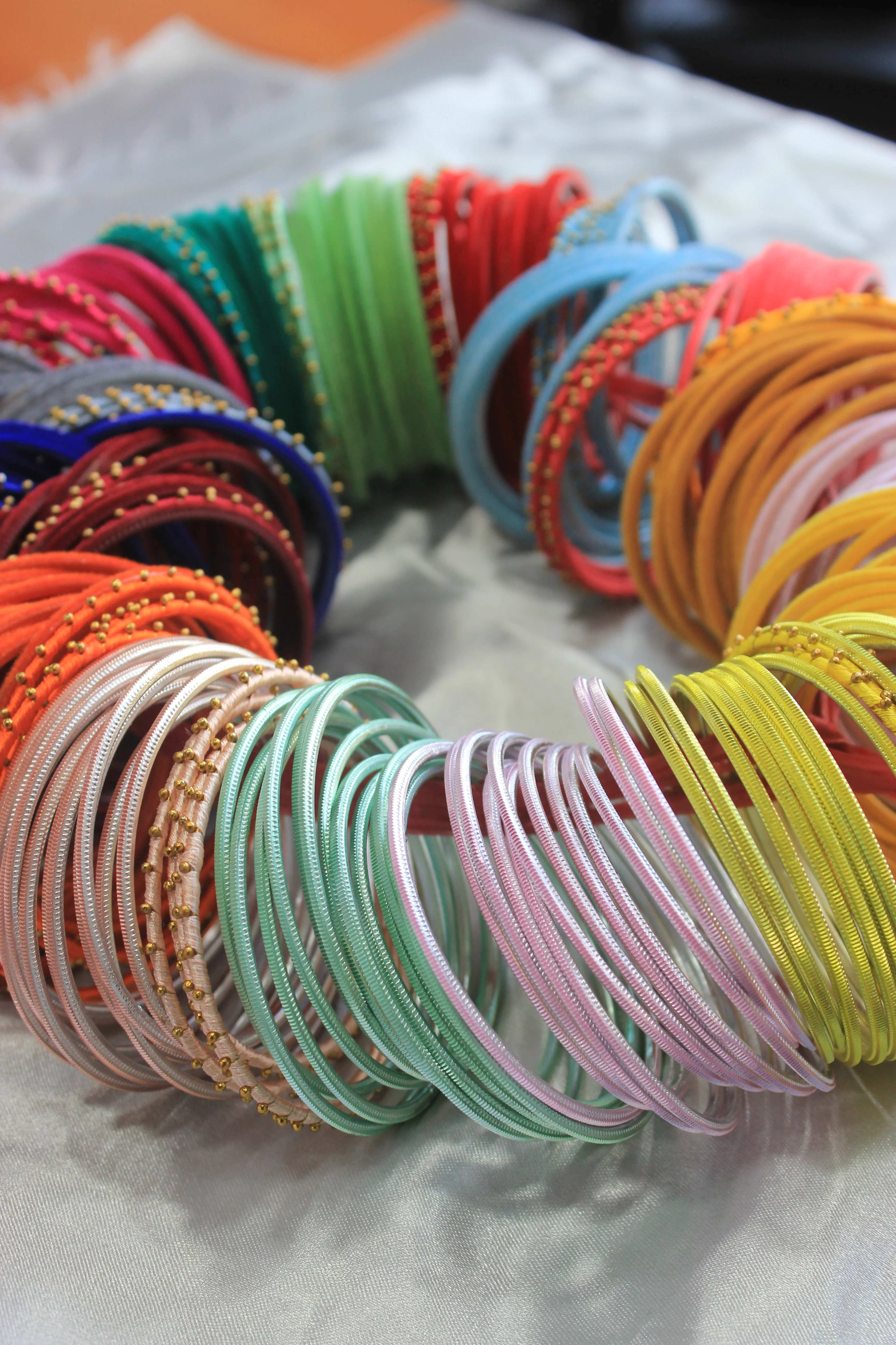 Bangle Bunches with Thread and Velvet by Leshya (12 Colours) - Image 4
