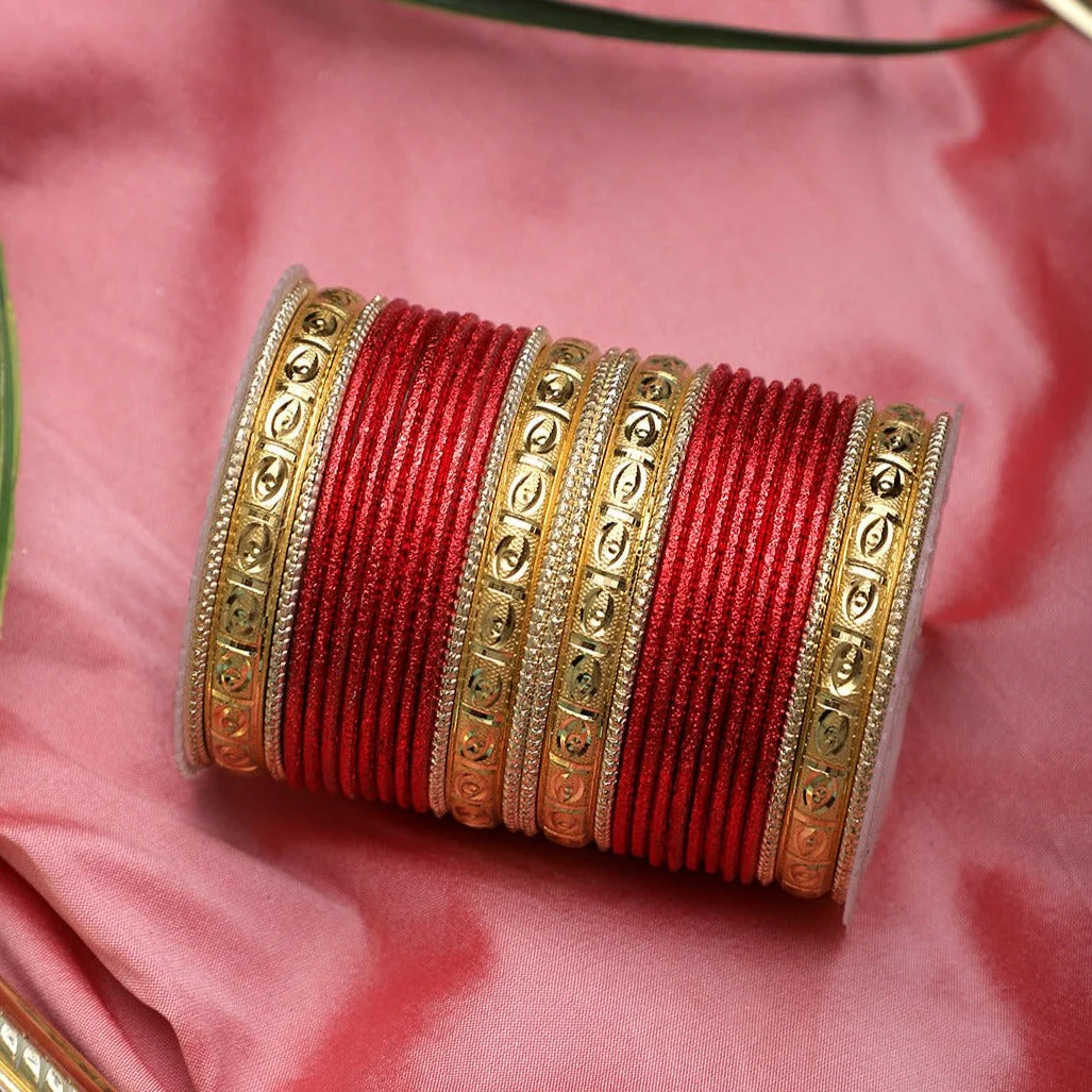 Bangle Set with Golden Etching Kada by Leshya - Image 5