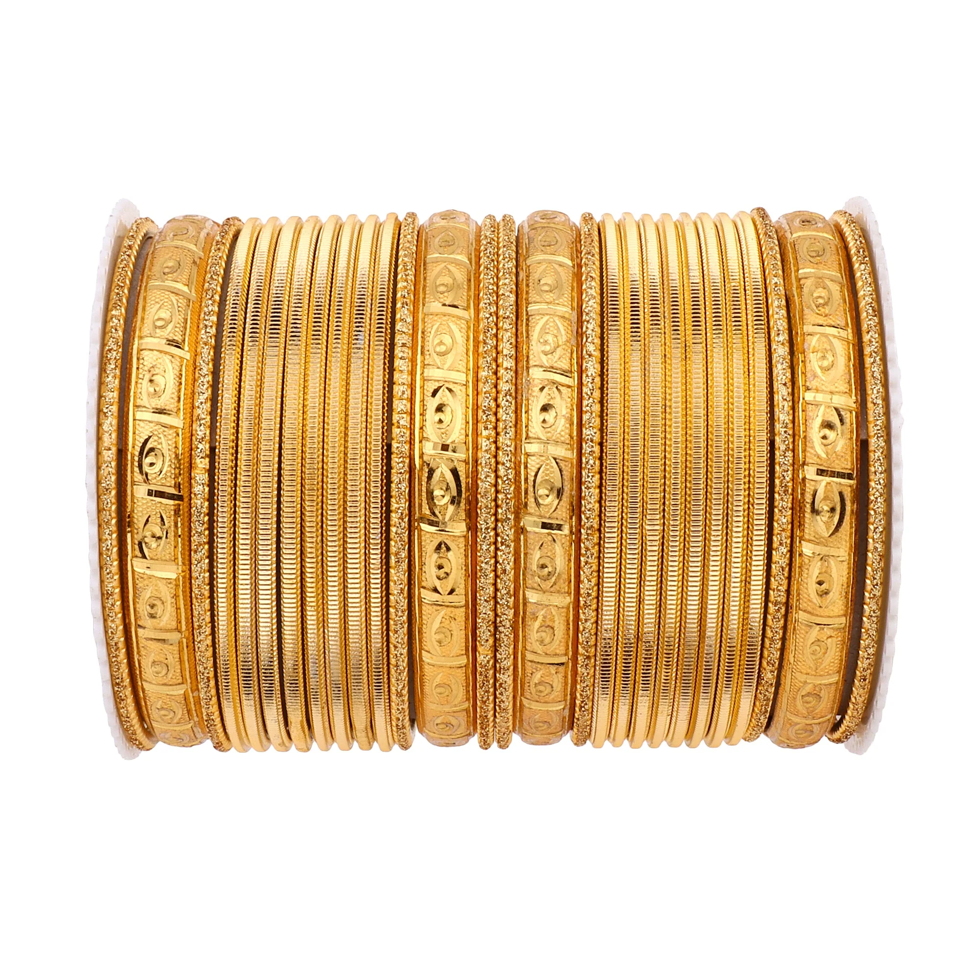 Bangle Set with Golden Etching Kada by Leshya - Image 8