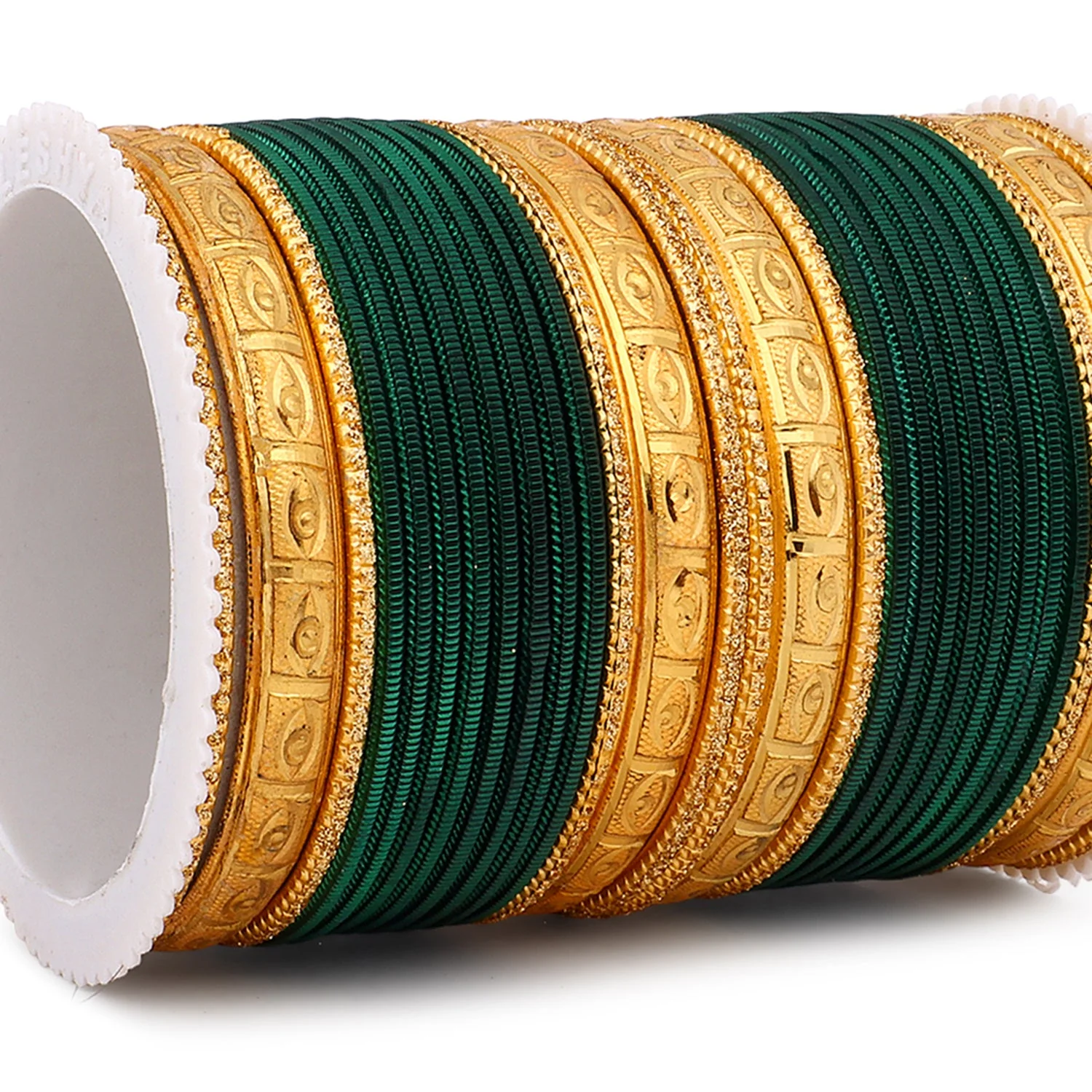 Bangle Set with Golden Etching Kada by Leshya - Image 11