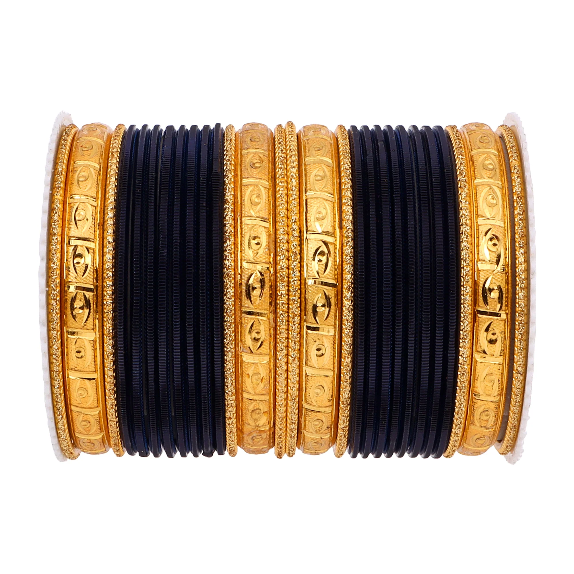 Bangle Set with Golden Etching Kada by Leshya - Image 6