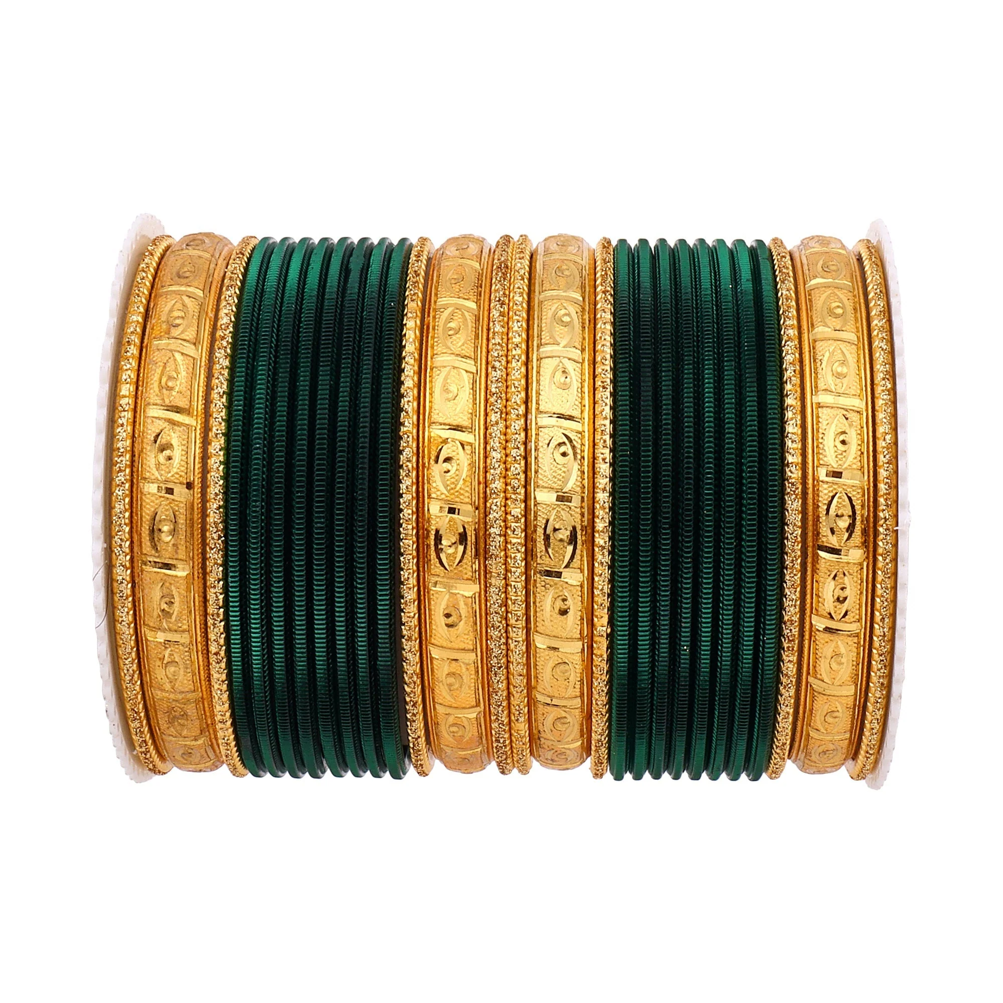 Bangle Set with Golden Etching Kada by Leshya - Image 3