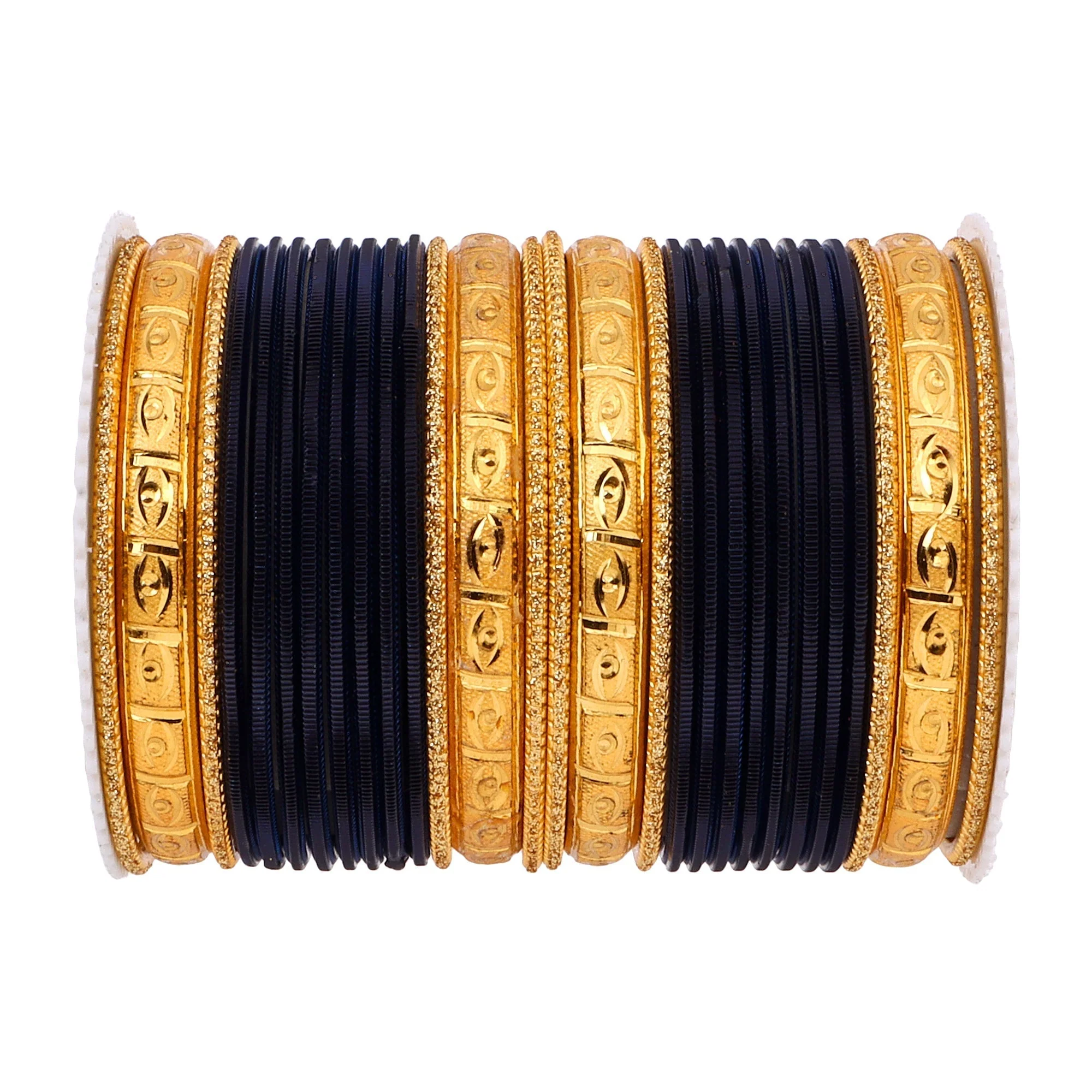 Bangle Set with Golden Etching Kada by Leshya - Image 3