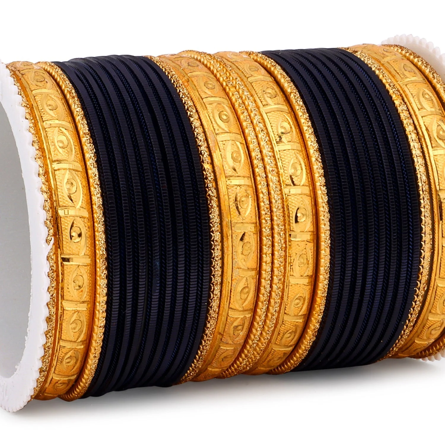 Bangle Set with Golden Etching Kada by Leshya - Image 4
