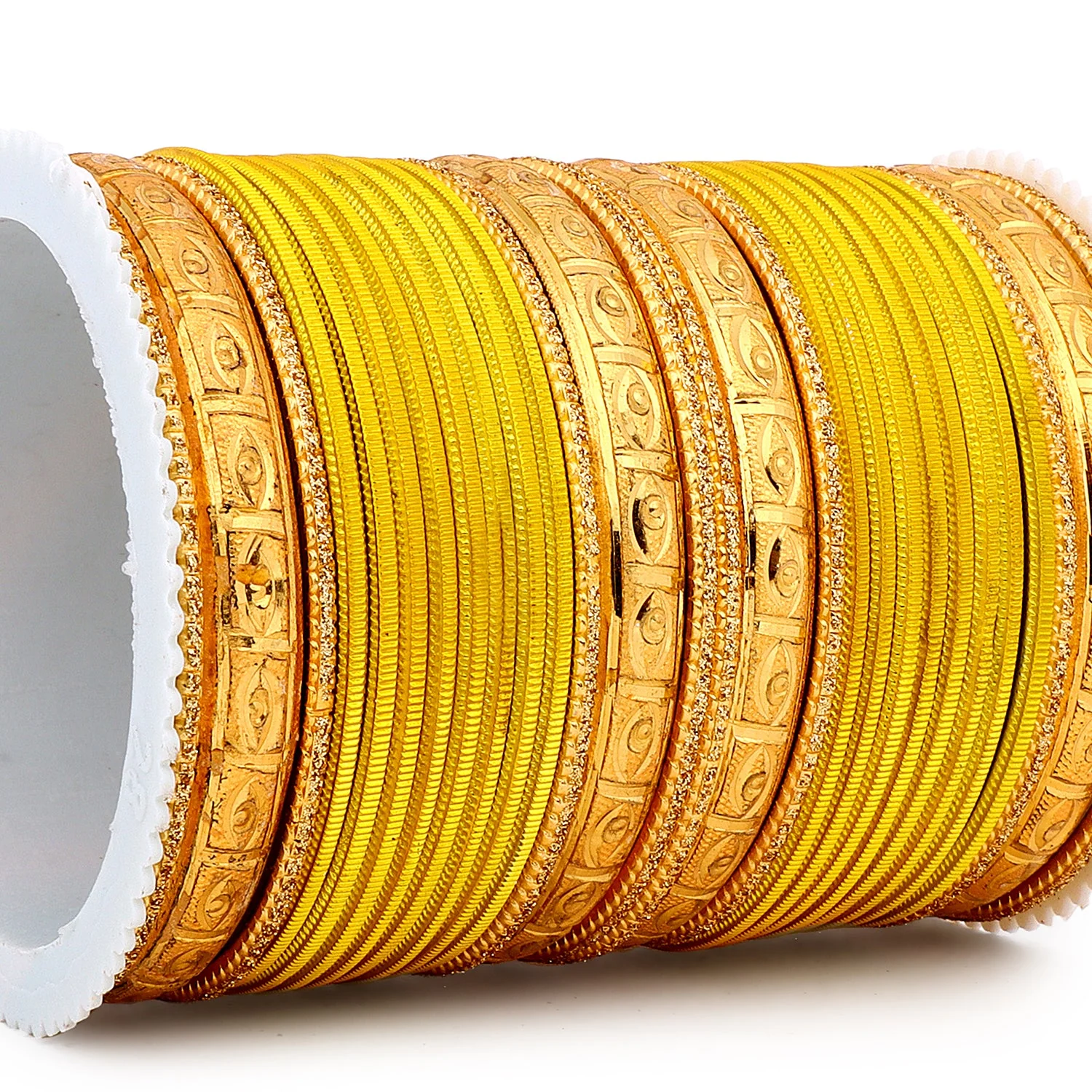 Bangle Set with Golden Etching Kada by Leshya - Image 15