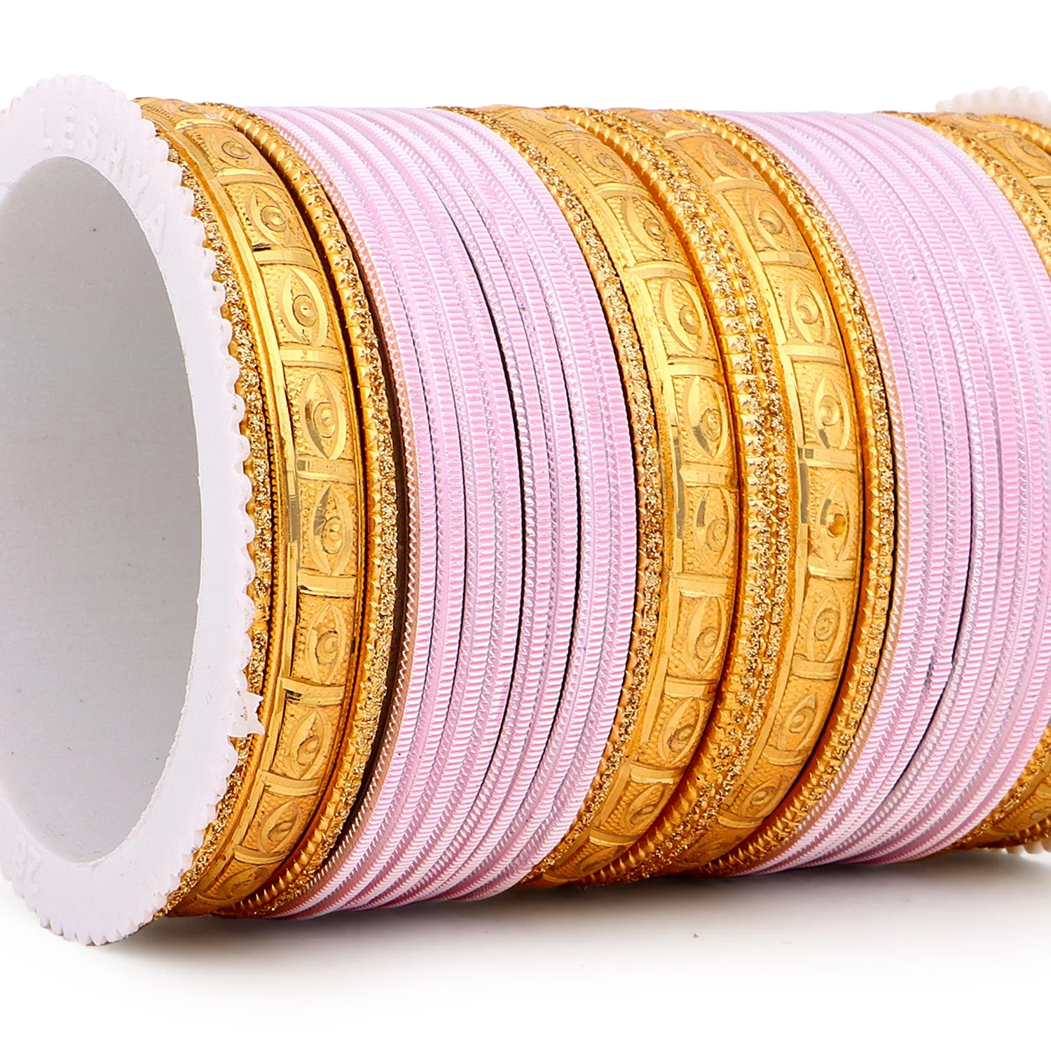 Bangle Set with Golden Etching Kada by Leshya - Image 5