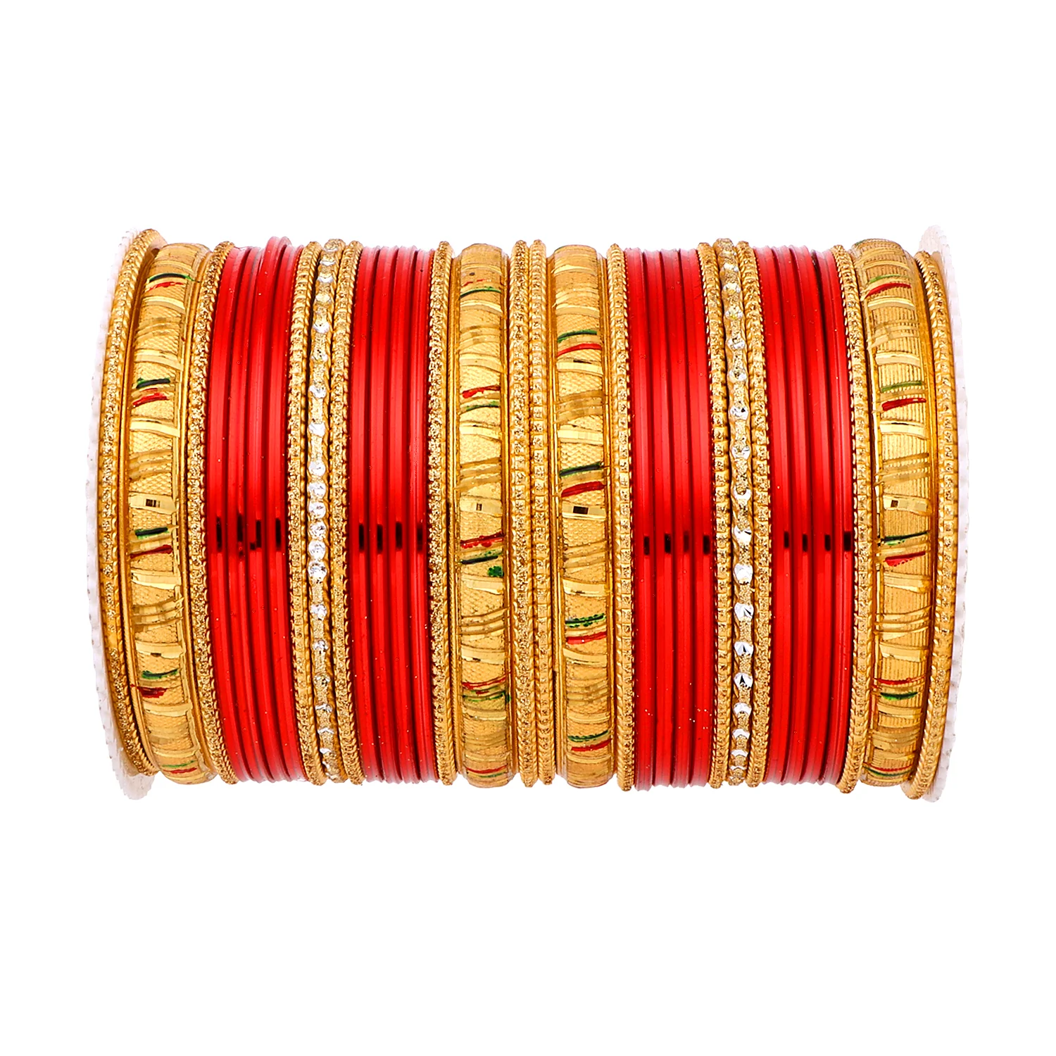Shining Bangle Set with Golden Meenakari Kada by Leshya - Image 10