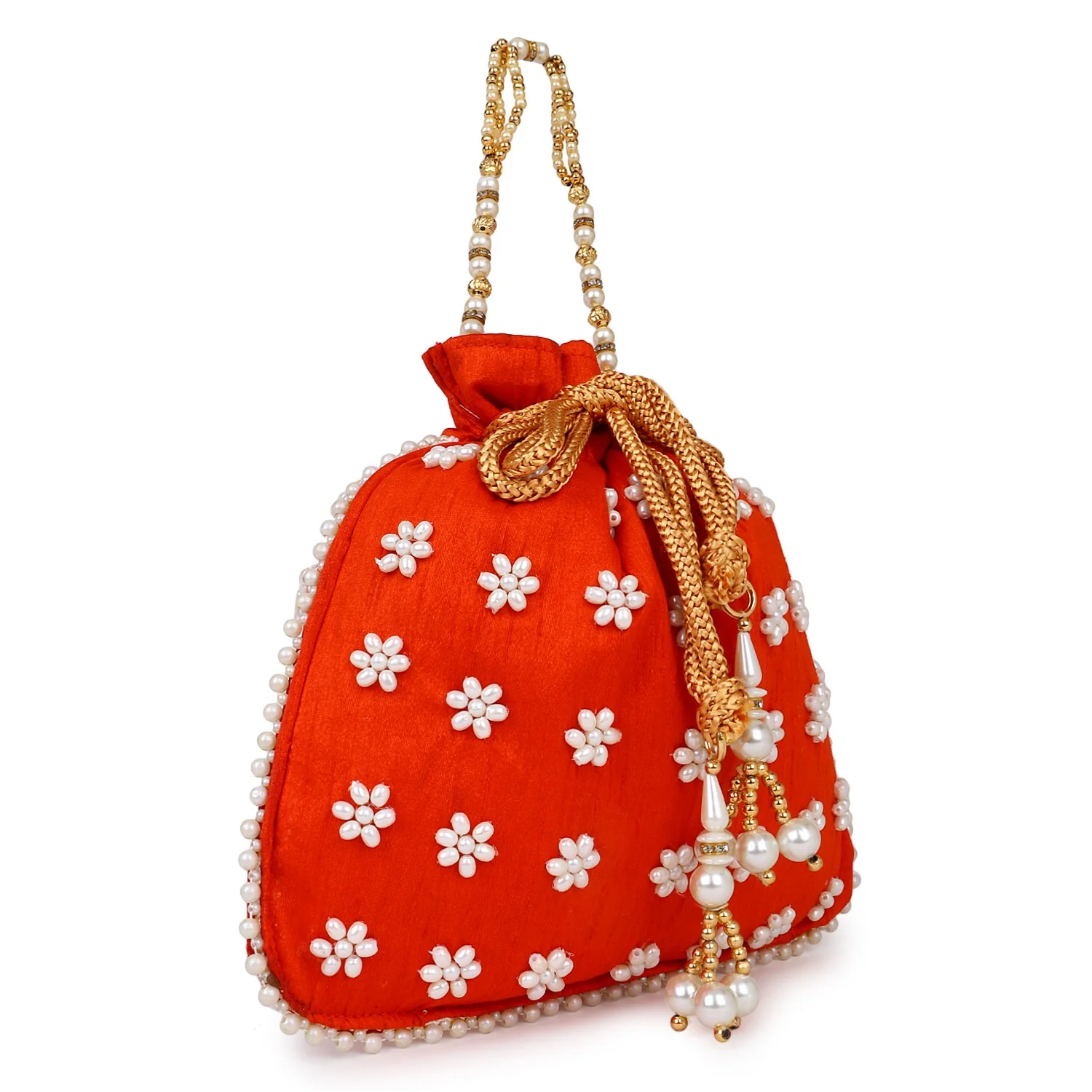 Beaded Bridal Potli with Sling - Image 3