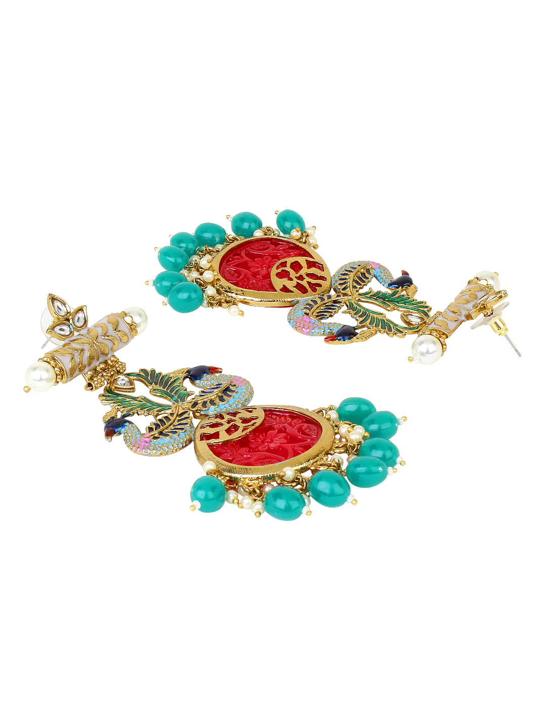 Beaded Jhumki Earring with Glass Stone by Leshya - Image 6