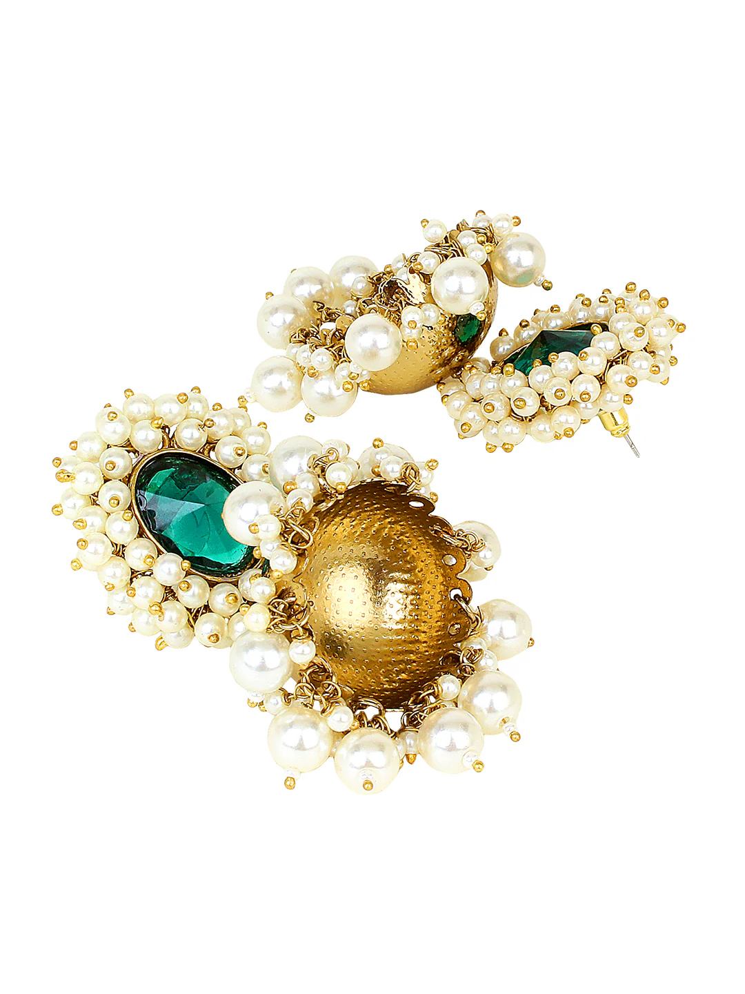 Beaded Jhumki Earring with Glass Stone by Leshya - Image 3