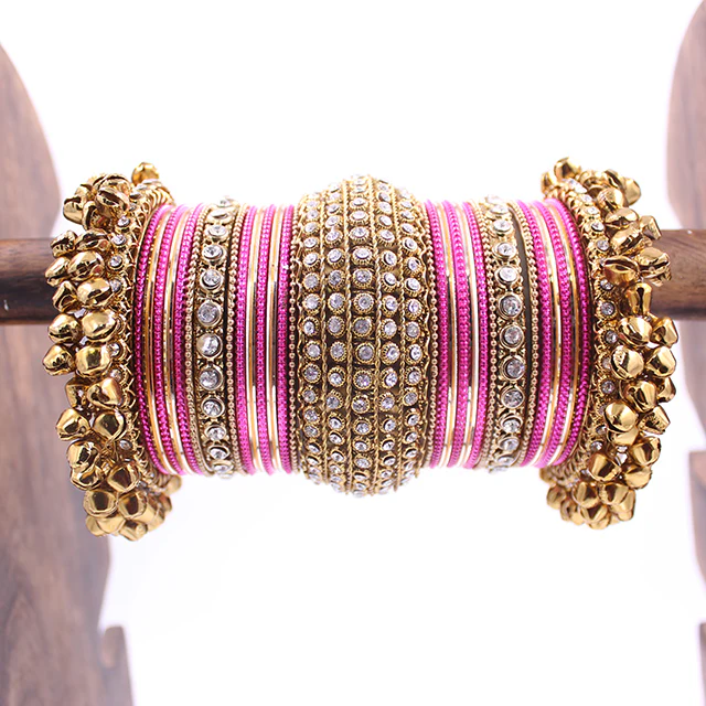 Beautiful Bridal Bangle Set with Ghungroo Latkan by Leshya - Image 12
