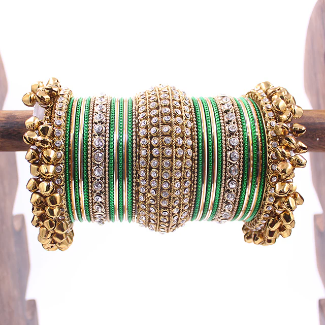 Beautiful Bridal Bangle Set with Ghungroo Latkan by Leshya - Image 15