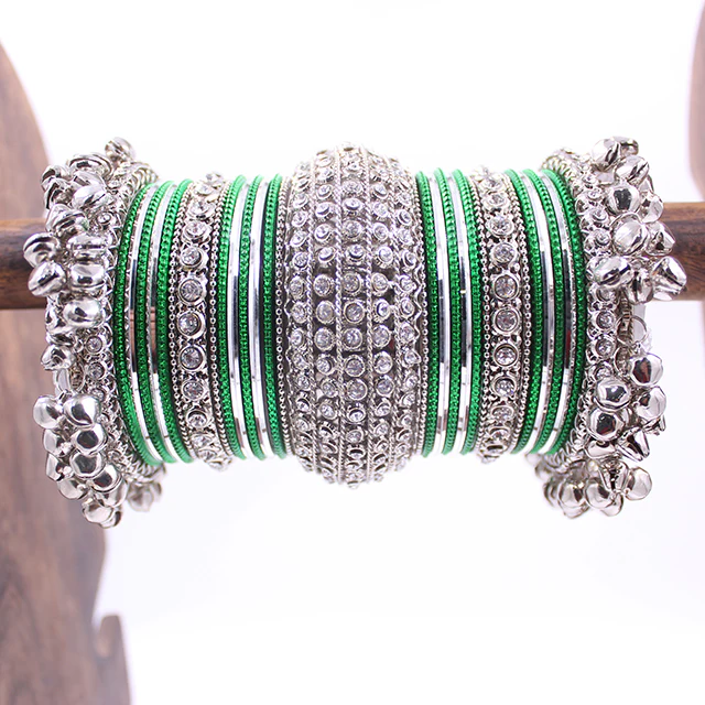 Beautiful Bridal Bangle Set with Ghungroo Latkan by Leshya - Image 9