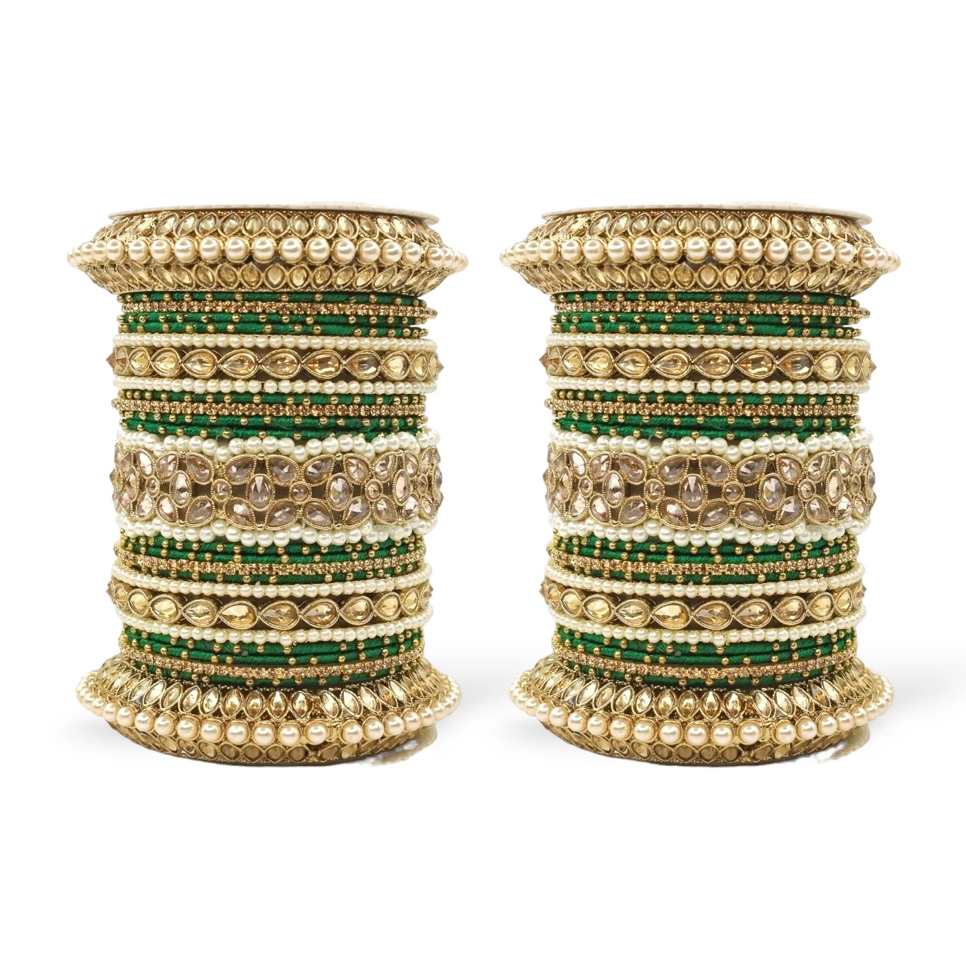 Beautiful Bridal Bangle Set with Pacheli Kada by Leshya - Image 14