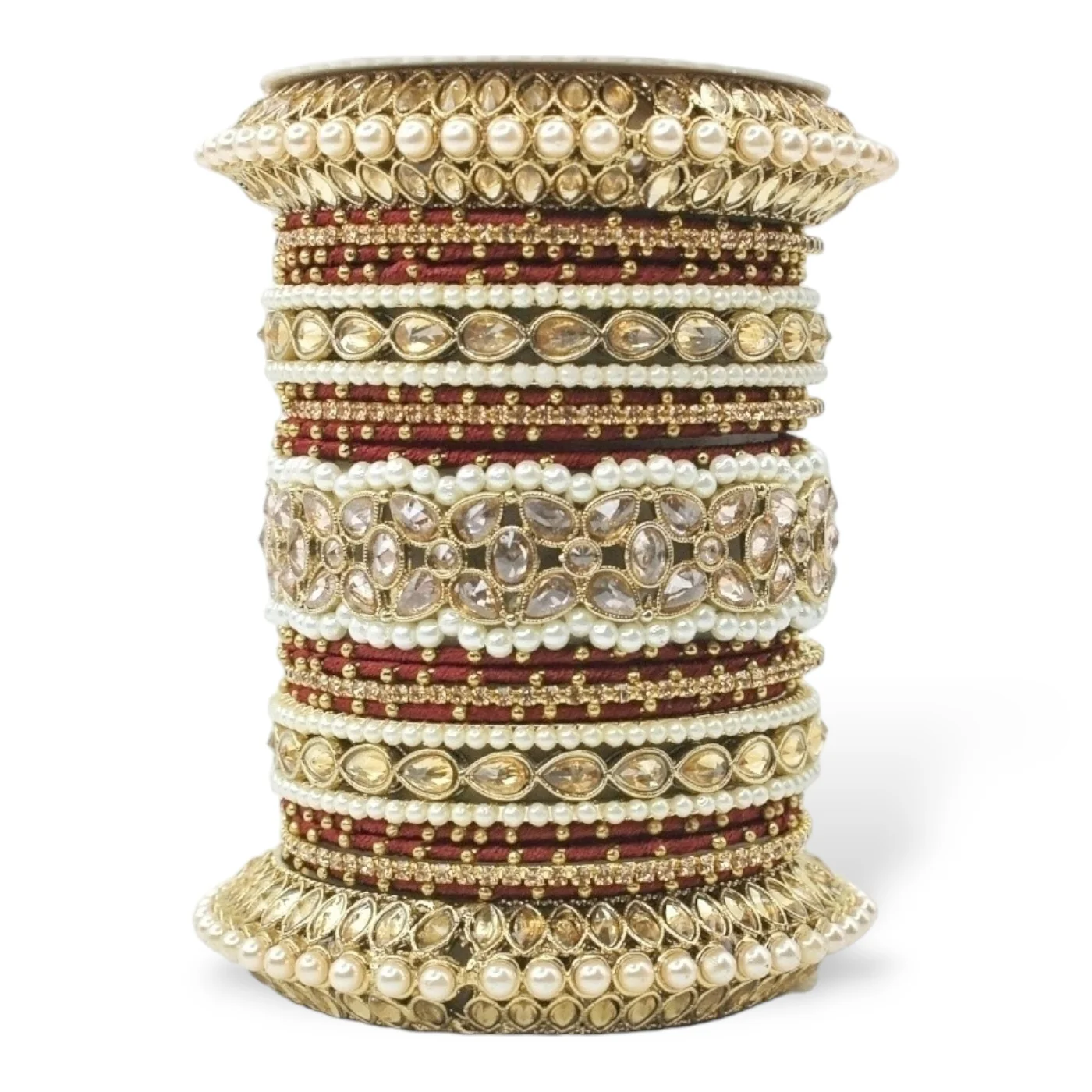 Beautiful Bridal Bangle Set with Pacheli Kada by Leshya - Image 16