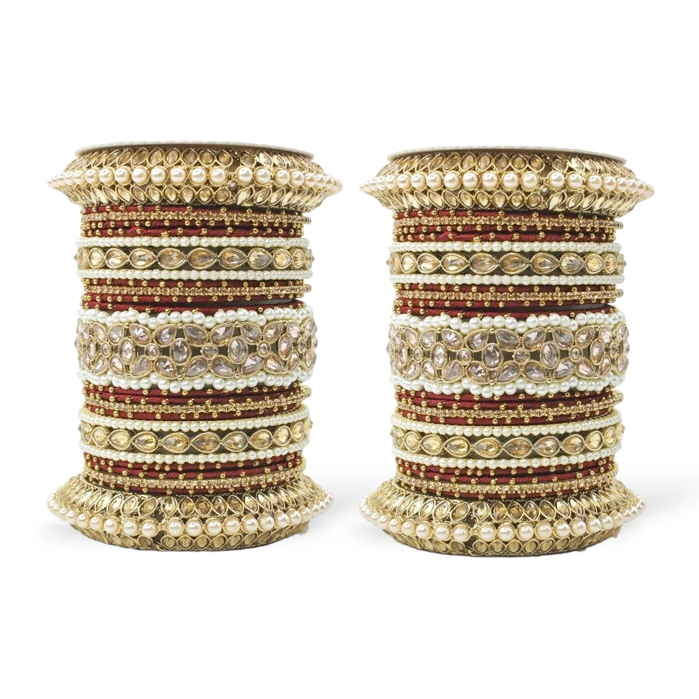 Beautiful Bridal Bangle Set with Pacheli Kada by Leshya - Image 17