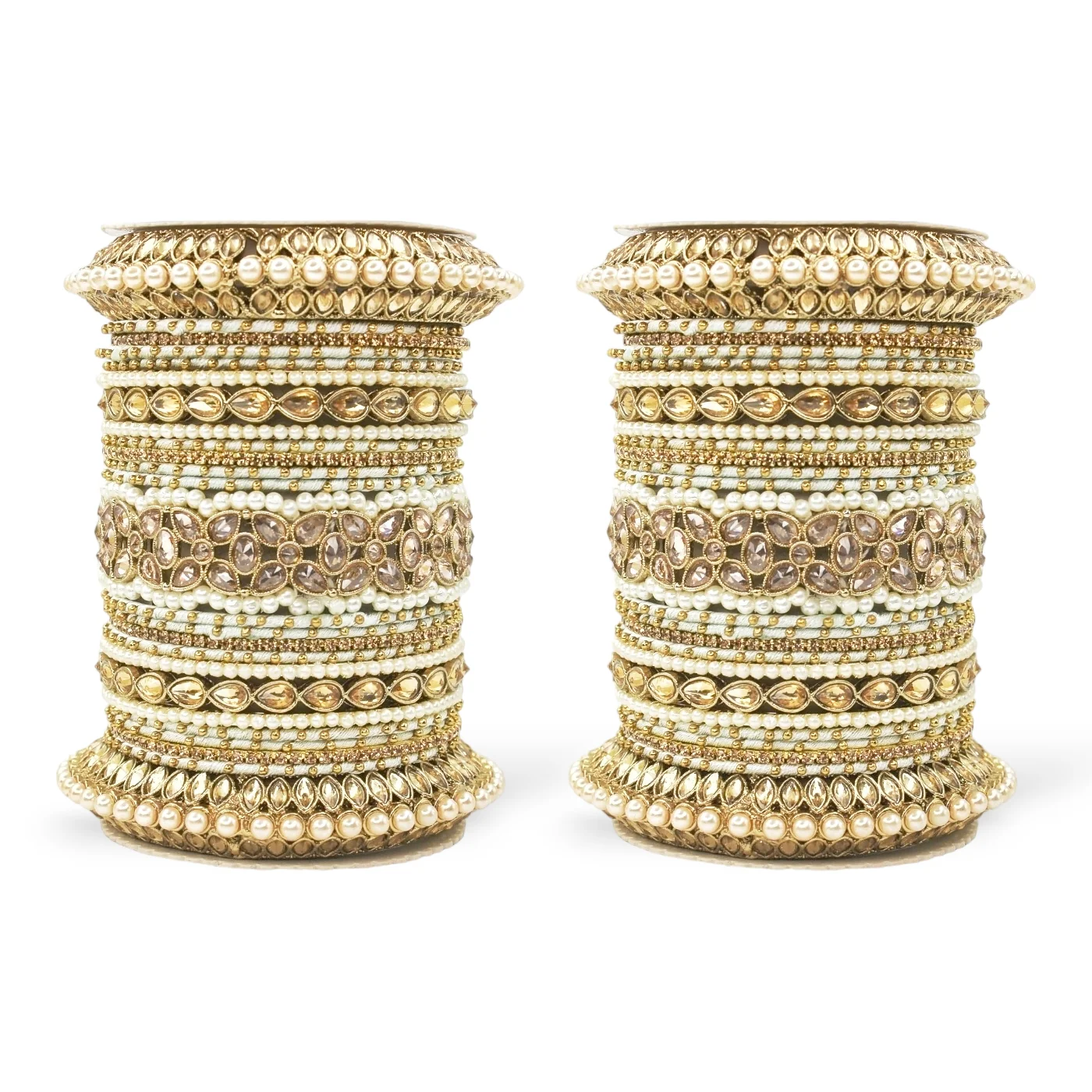 Beautiful Bridal Bangle Set with Pacheli Kada by Leshya - Image 26